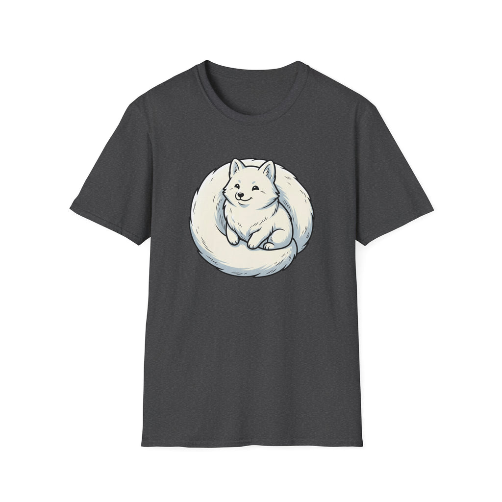 Arctic Fluff Fox T-Shirt — Cute White Fox Circle Illustration