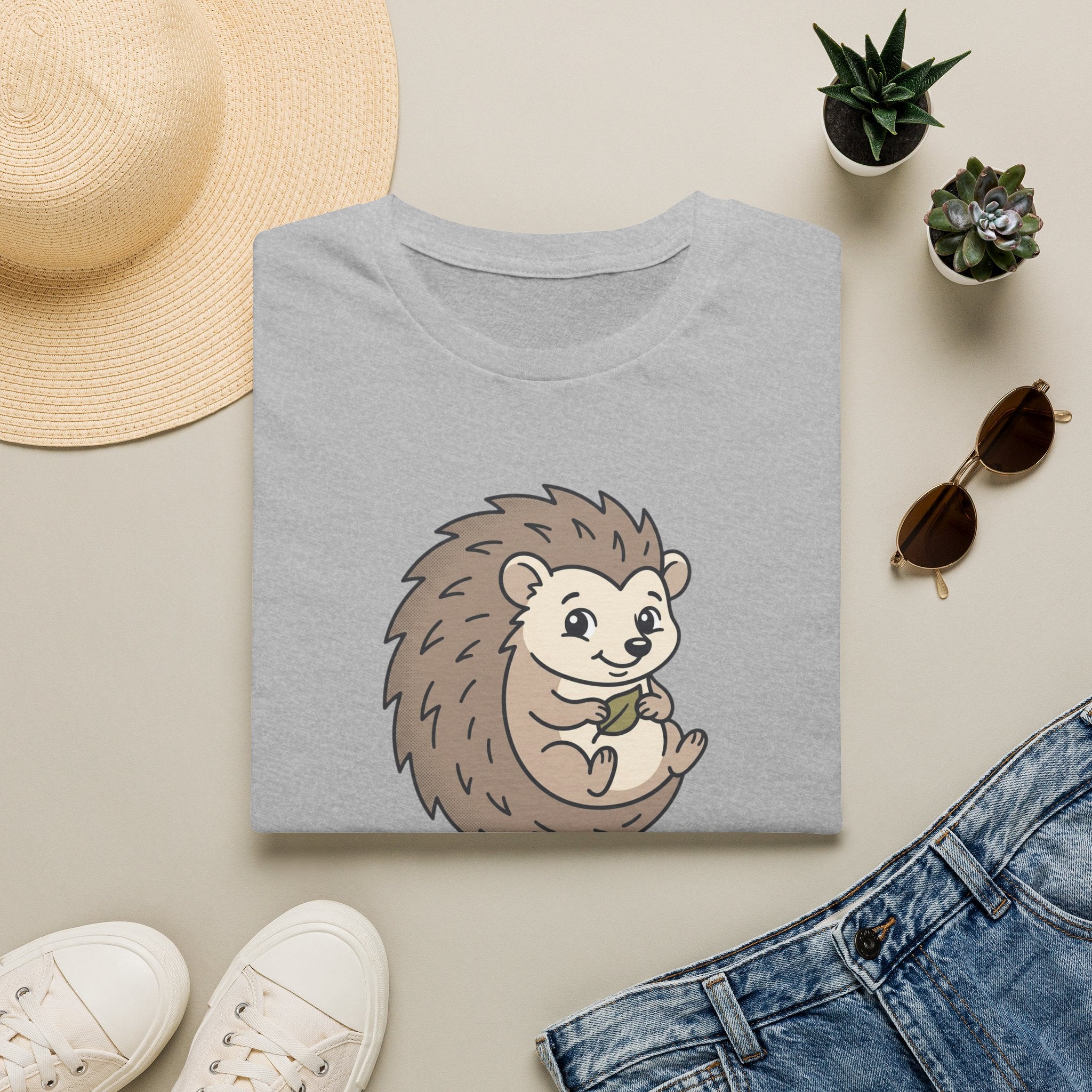 Hedgehog Cute Cartoon T-Shirt — Adorable Woodland Animal Tee