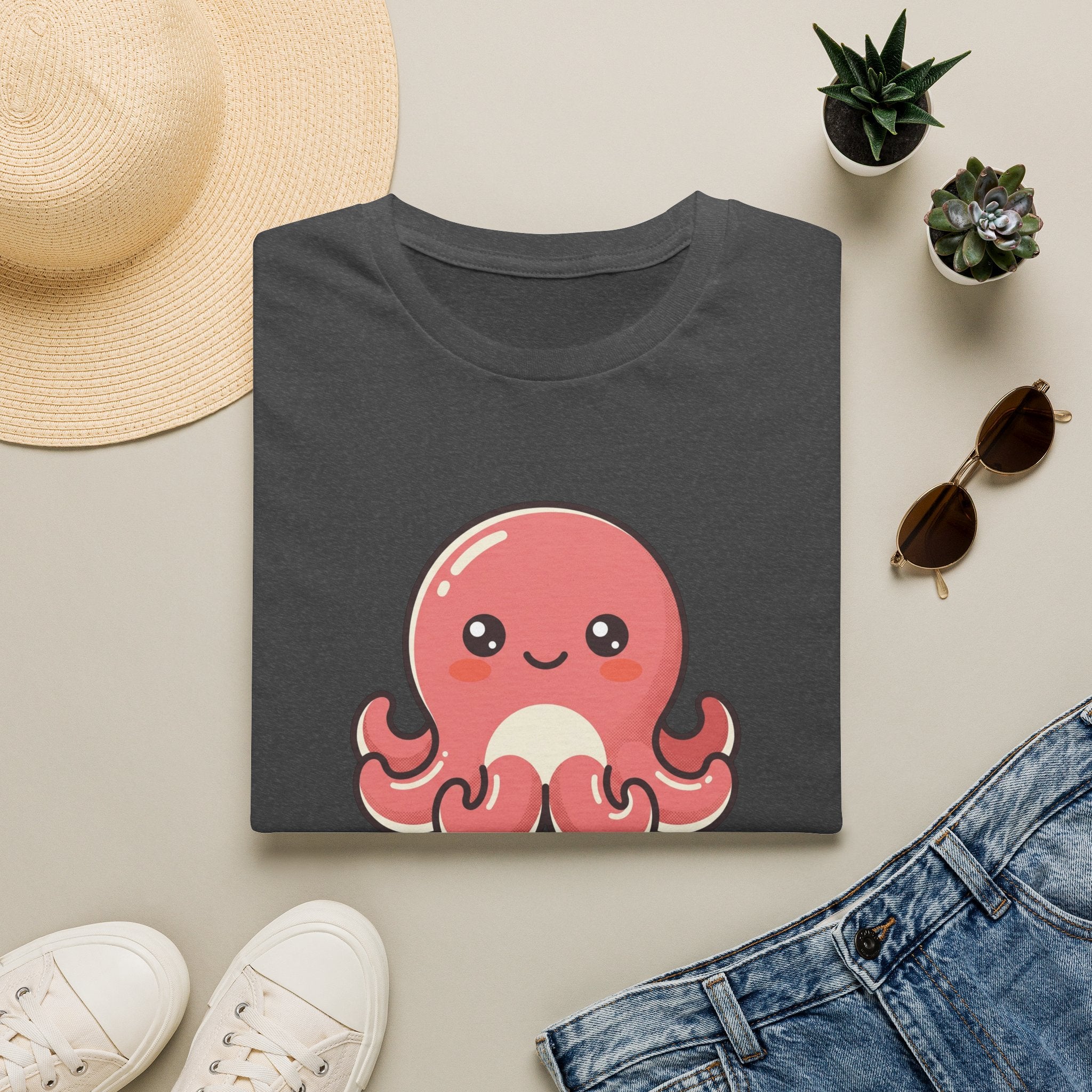 Cute Kawaii Octopus T-Shirt — Adorable Pink Sea Creature Tee
