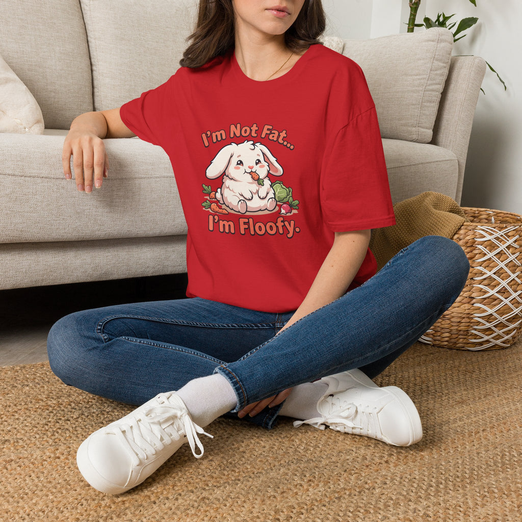 Cute Bunny T-Shirt – "I'm Not Fat... I'm Floofy" Funny Graphic Tee for Animal Lovers