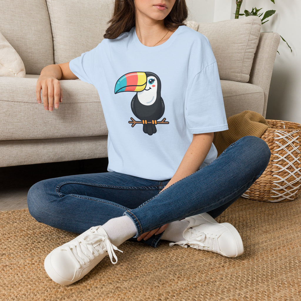 Toucan Cartoon T-Shirt — Cute Rainbow Beak Tropical Tee