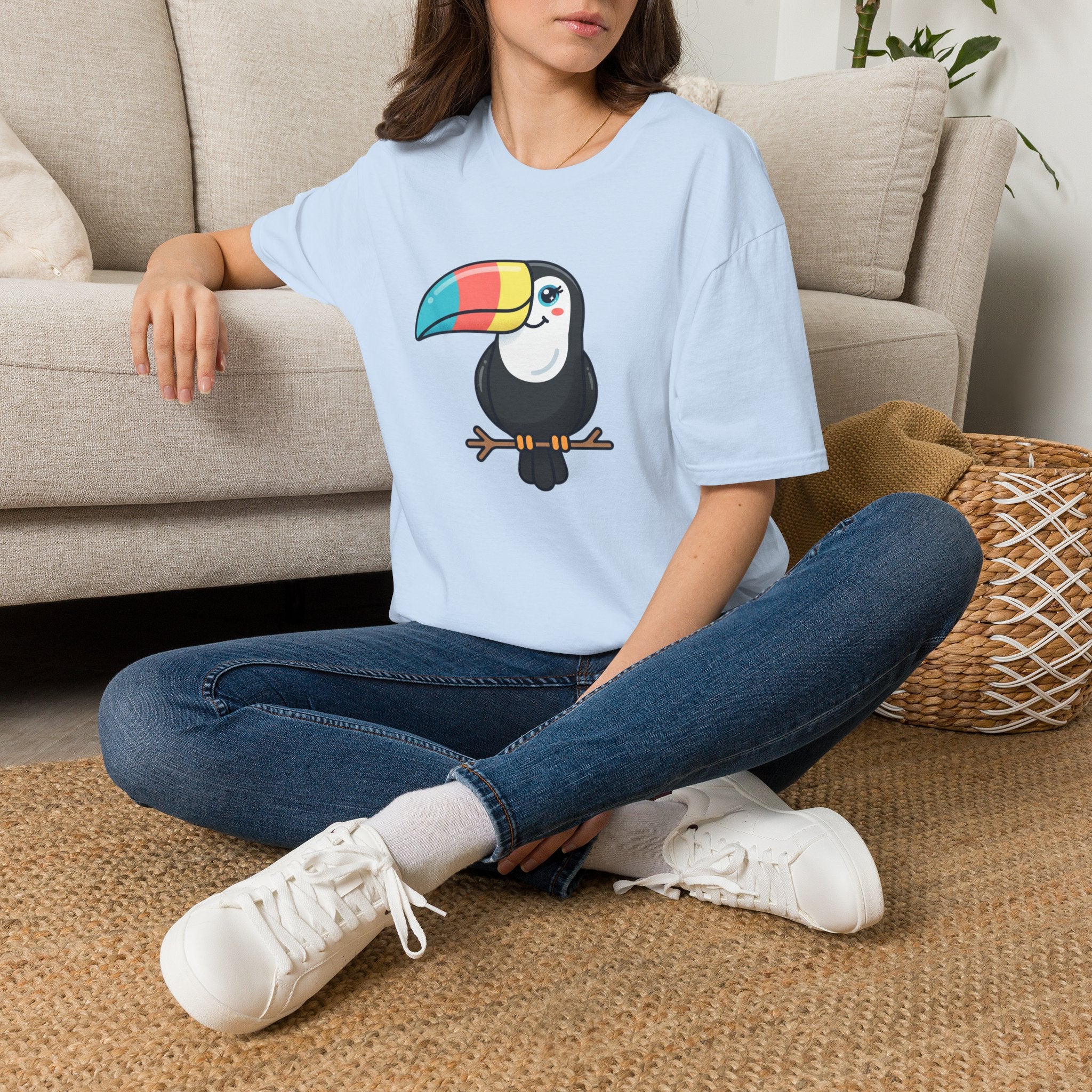 Toucan Cartoon T-Shirt — Cute Rainbow Beak Tropical Tee