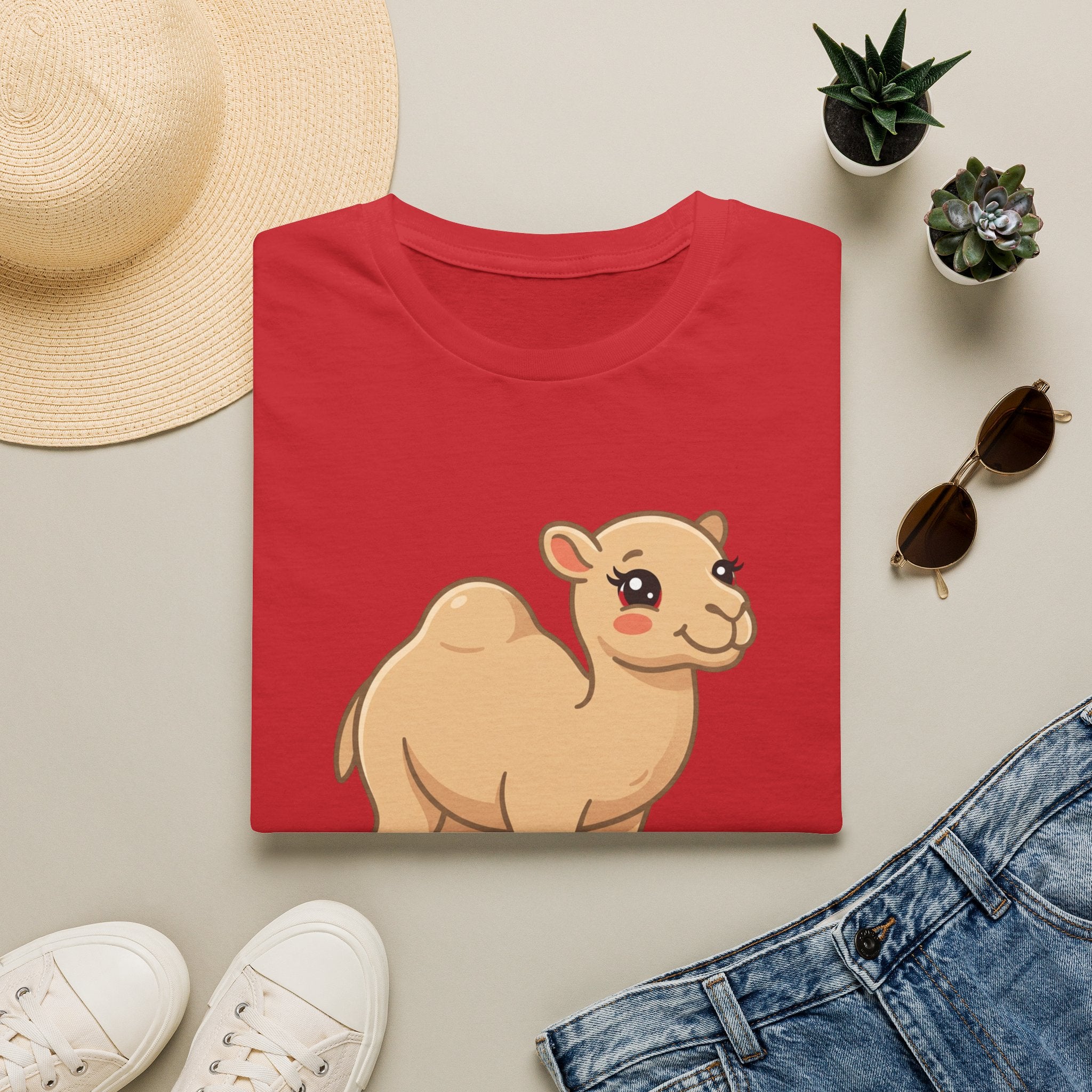 Cute Camel Cartoon T-Shirt — Playful Desert Animal Tee
