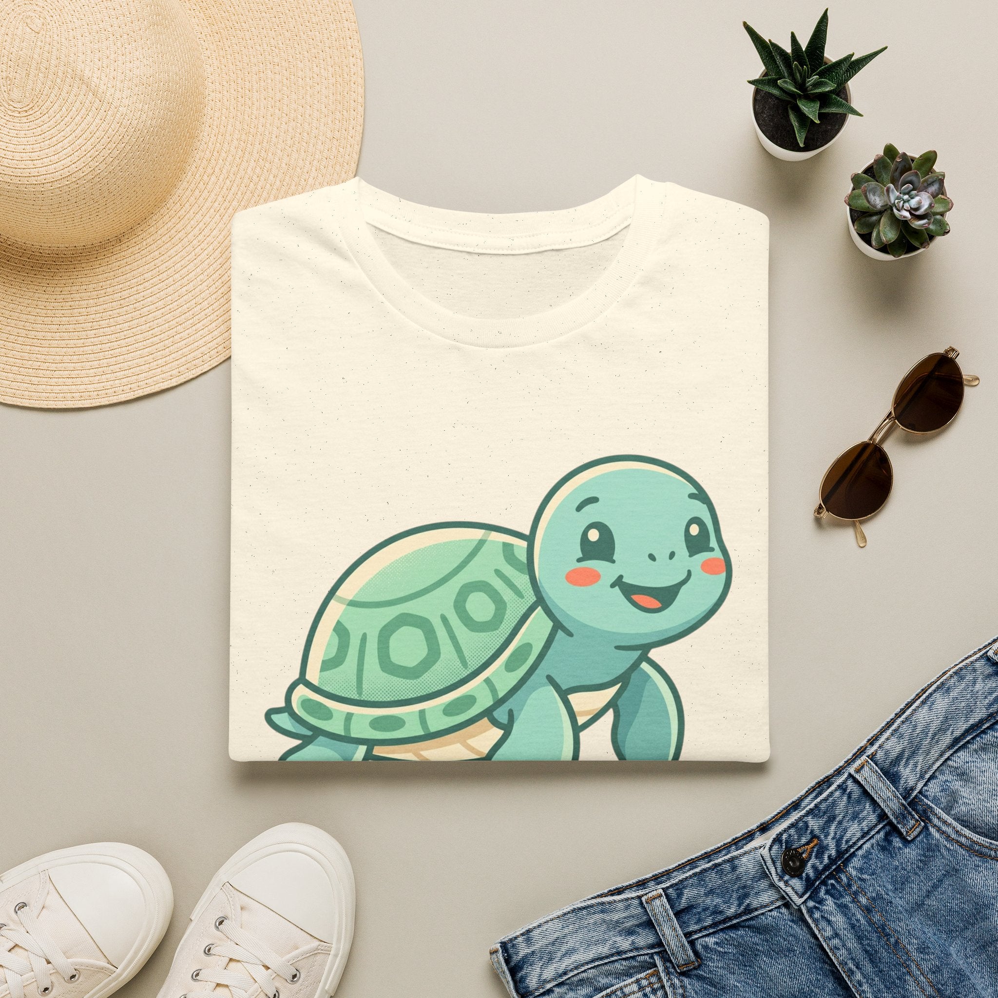 Cute Baby Turtle T-Shirt – Smiling Sea Turtle Graphic Tee for Kids & Turtle Lovers