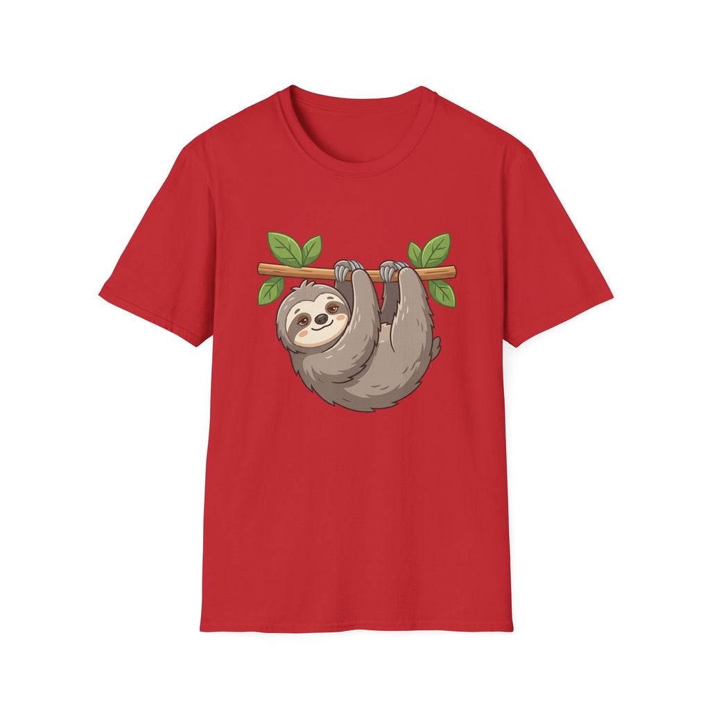 Sloth Hanging Cute Graphic T-Shirt — Relaxed Animal Tee