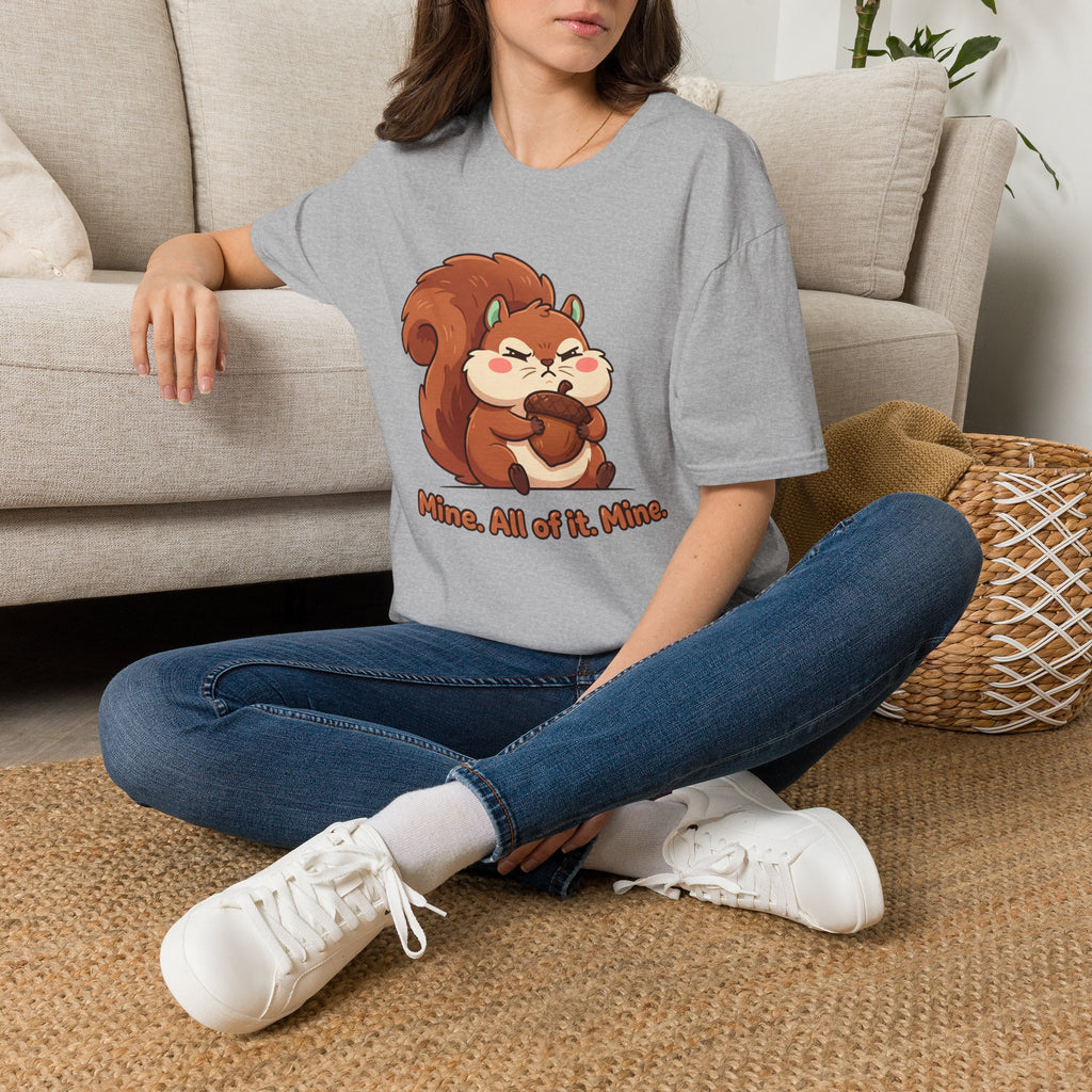 Squirrel Snack T‑Shirt — "Mine. All of it. Mine." Cute Cartoon Squirrel Tee