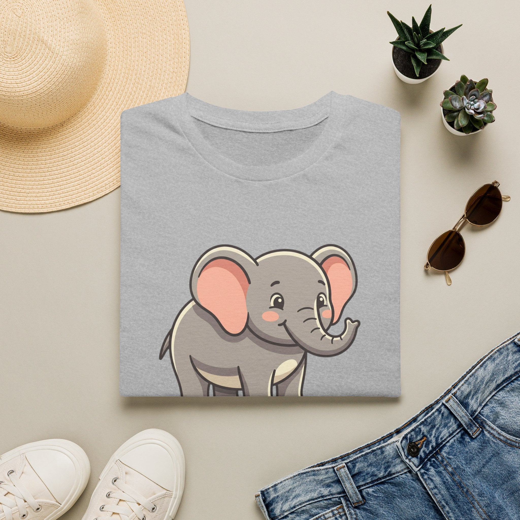 Cute Baby Elephant T-Shirt — Adorable Cartoon Graphic Tee for Kids & Animal Lovers