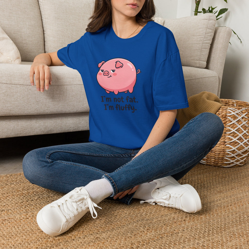 Cute Pink Pig 'I'm Not Fat, I'm Fluffy' T-Shirt