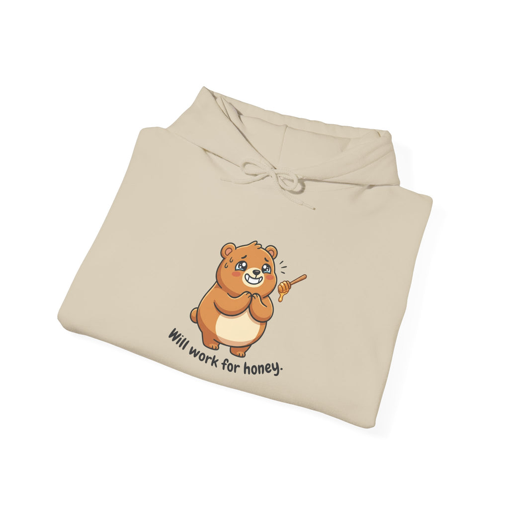 Will Work for Honey Hoodie — Cute Bear Graphic Sweatshirt