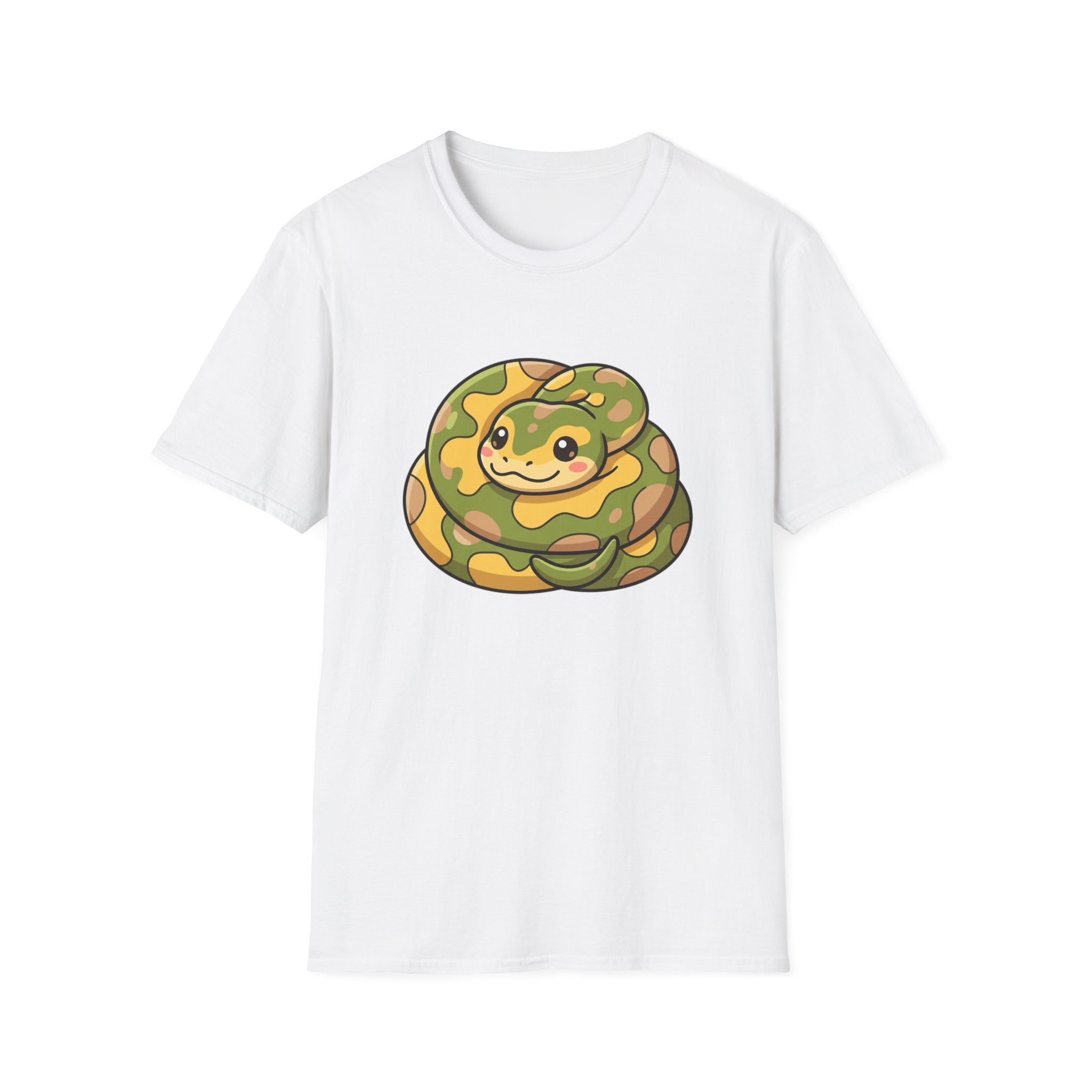 Cute Camouflage Ball Python T‑Shirt — Cartoon Snake Graphic Tee