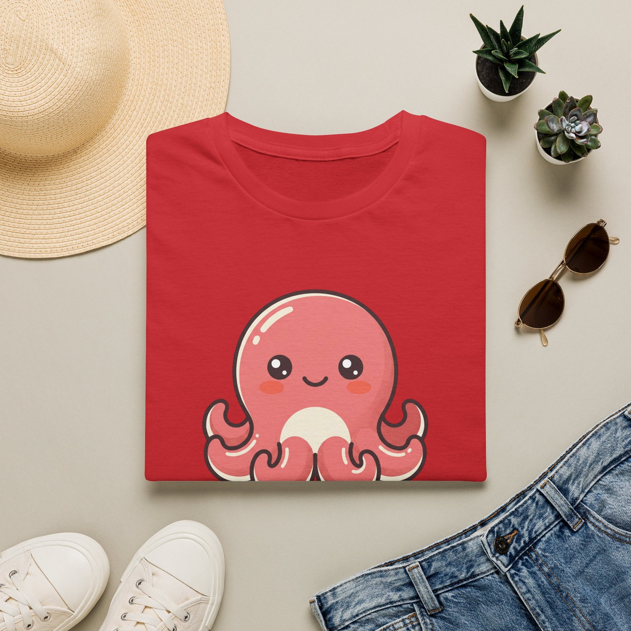 Cute Kawaii Octopus T-Shirt — Adorable Pink Sea Creature Tee
