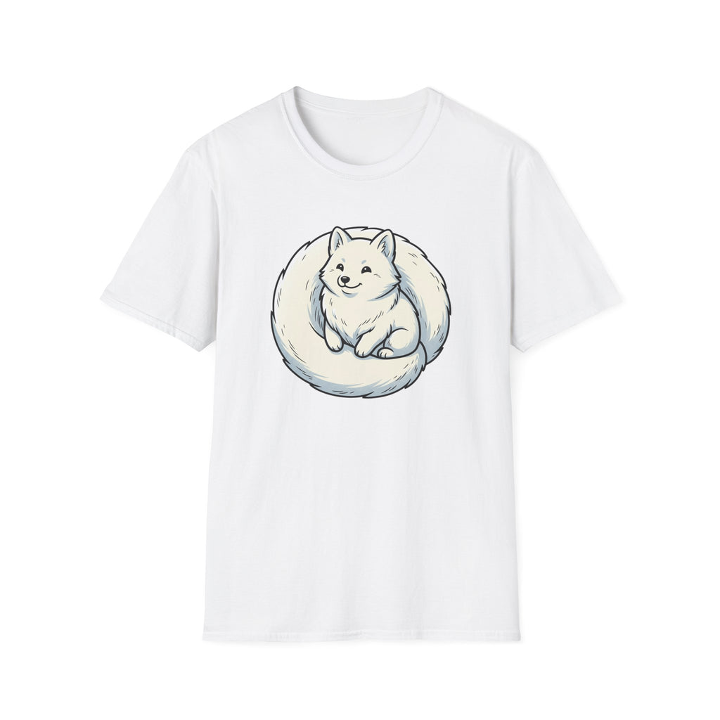 Arctic Fluff Fox T-Shirt — Cute White Fox Circle Illustration
