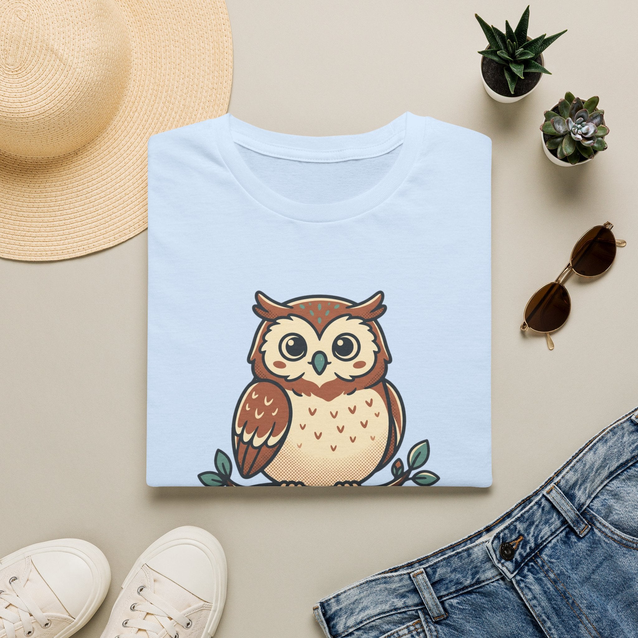 Owl Graphic T-Shirt — Cute Woodland Owl Tee for Nature Lovers