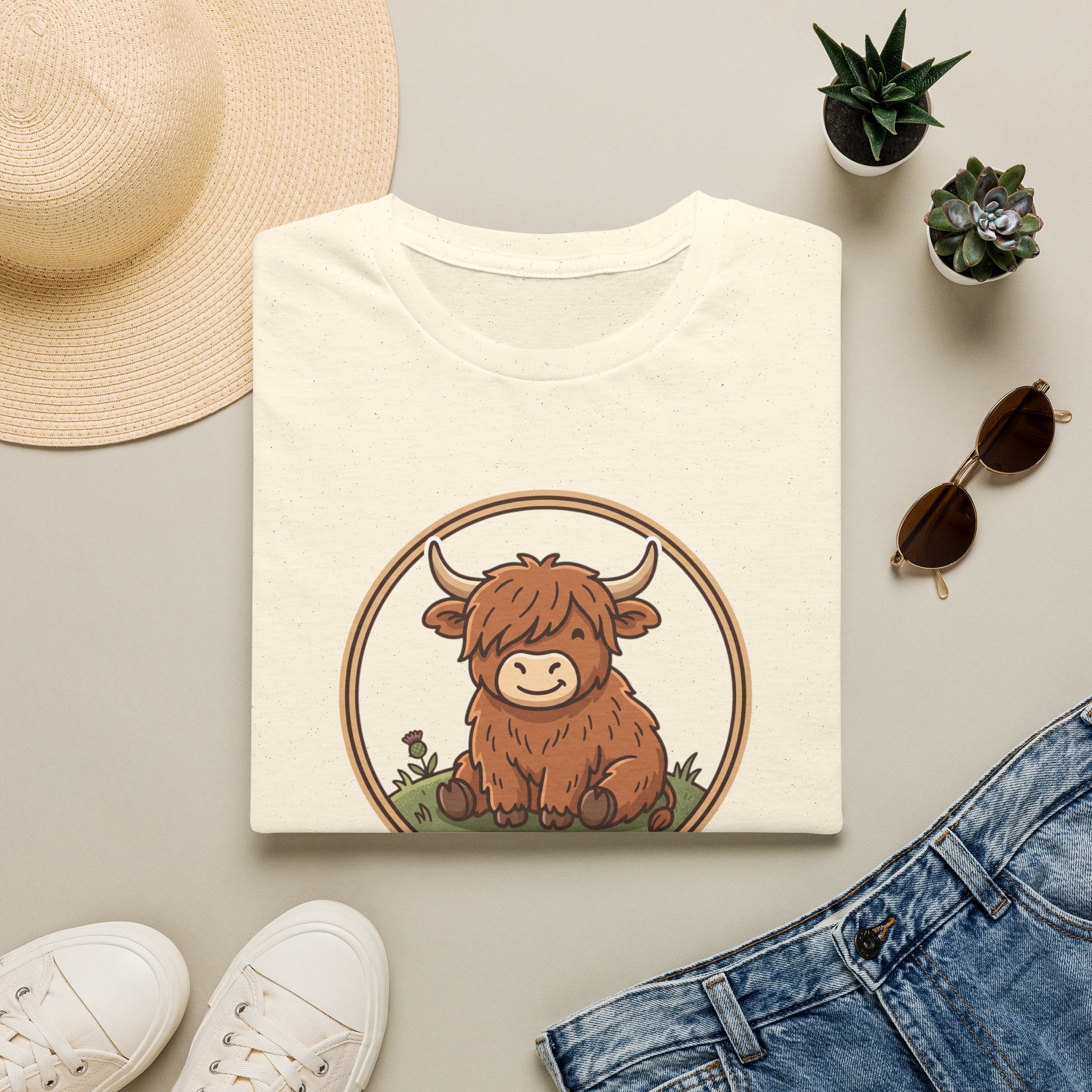Highland Cow Graphic T-Shirt — Cute Scottish Highland Cattle Tee