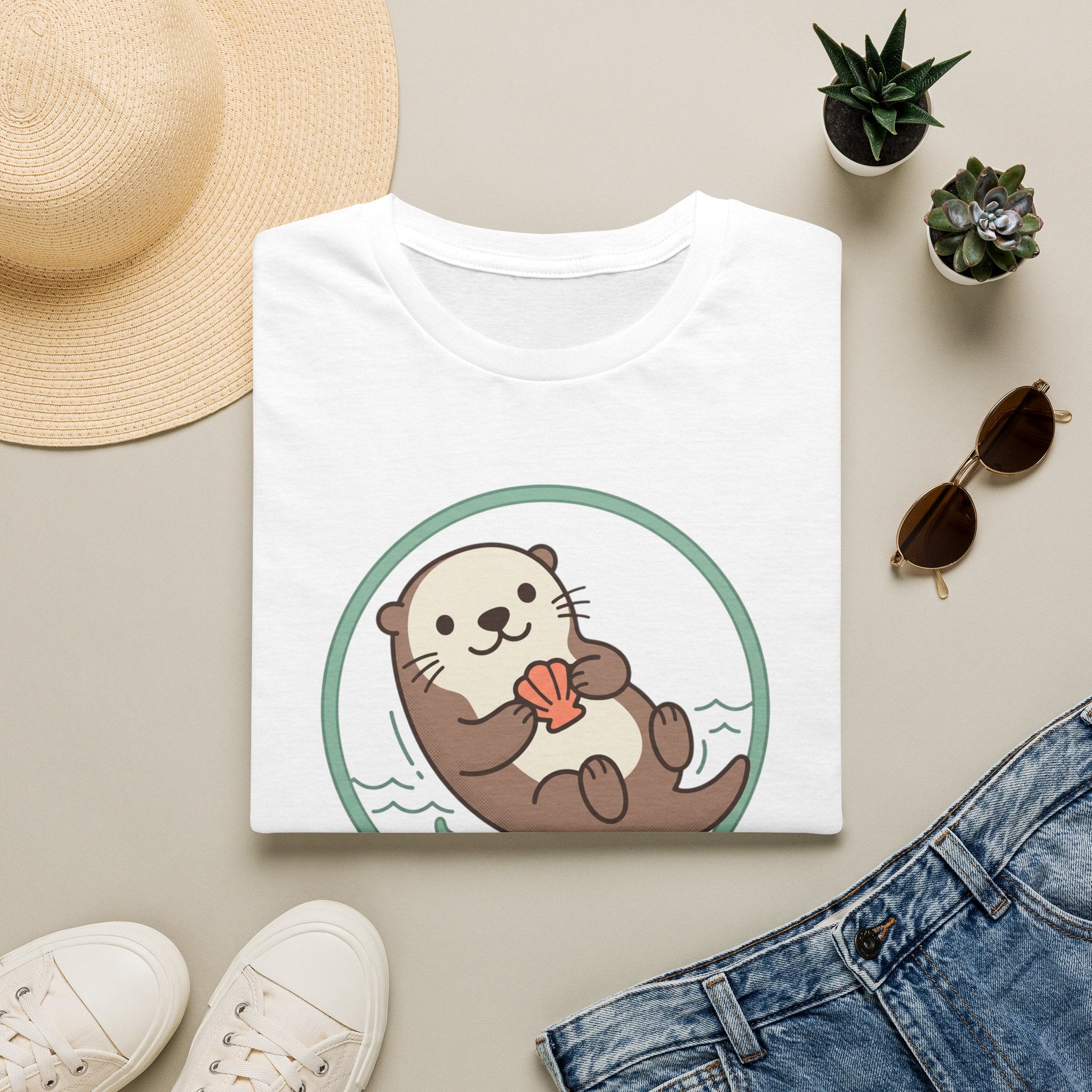 Happy Otter T-Shirt — Cute Sea Otter Graphic Tee