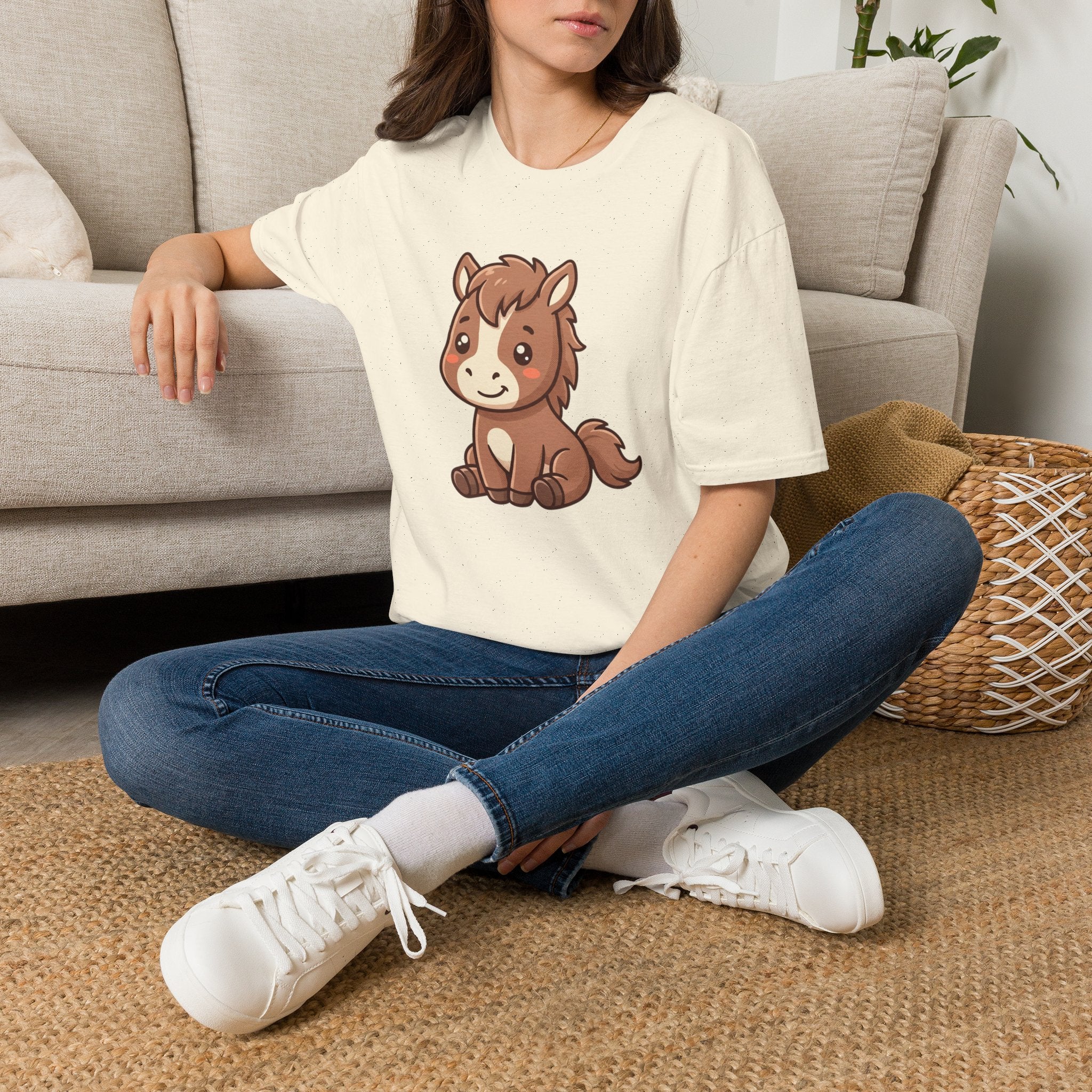 Cute Cartoon Pony T-Shirt — Adorable Kids & Adult Farm Animal Tee