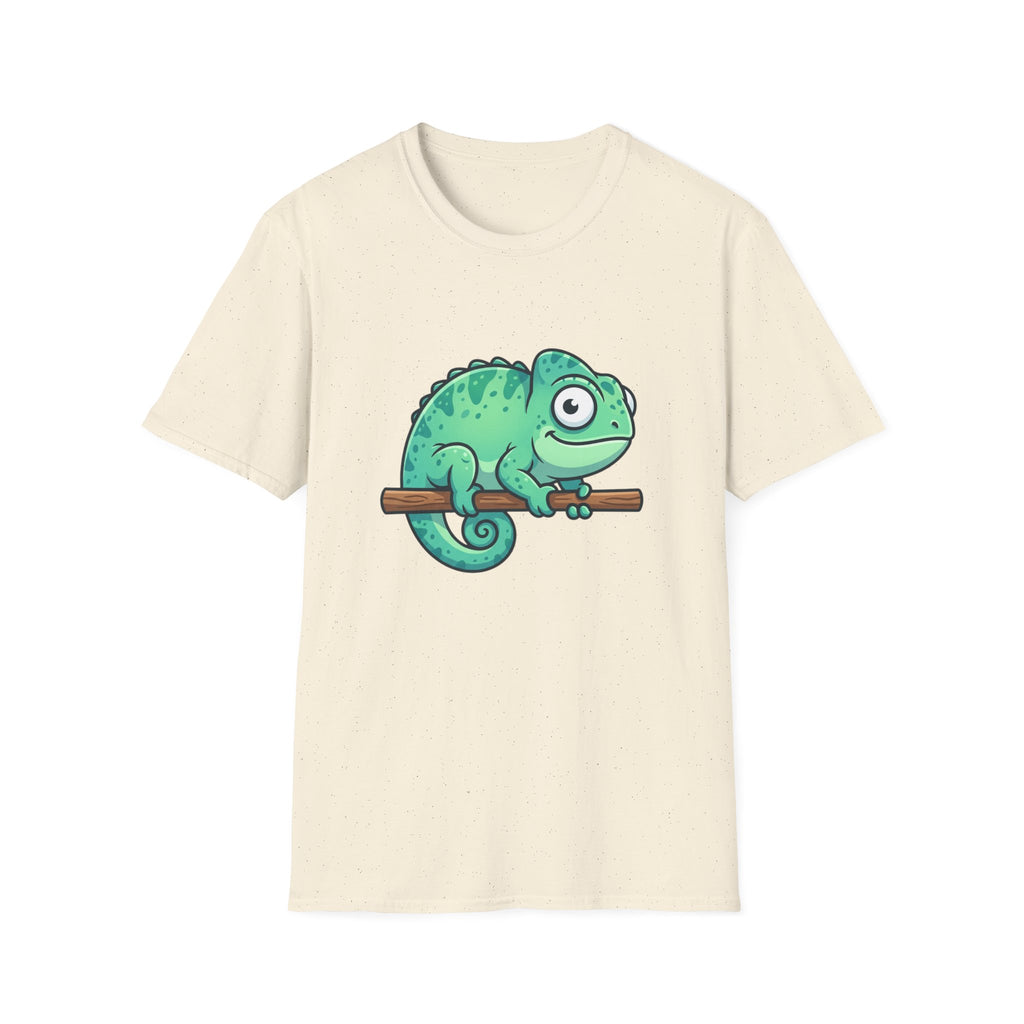 Charming Chameleon Tee — Cute Green Cartoon Lizard T-Shirt