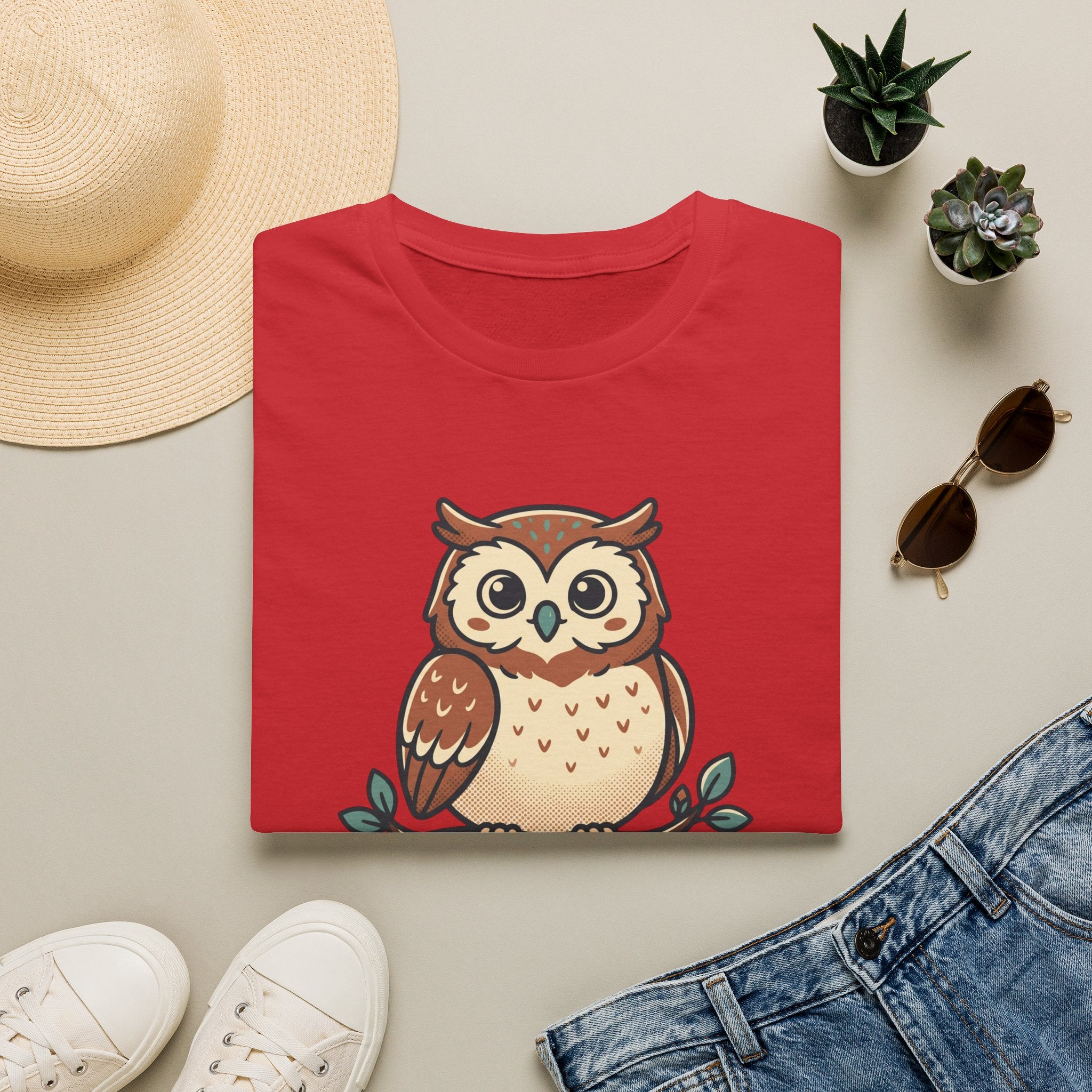 Owl Graphic T-Shirt — Cute Woodland Owl Tee for Nature Lovers