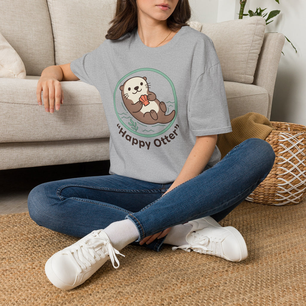 Happy Otter T-Shirt — Cute Sea Otter Graphic Tee