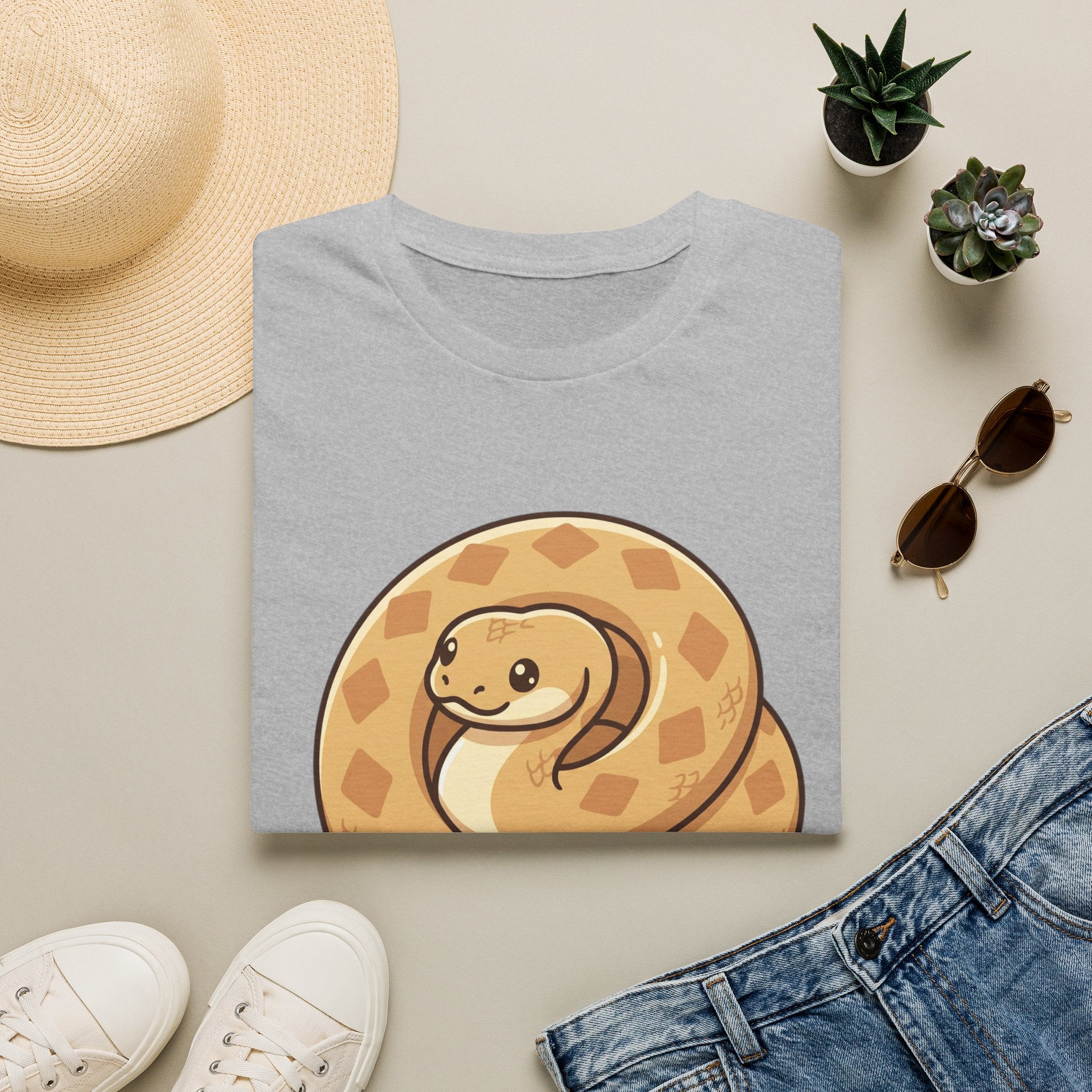 Cute Coiled Snake T-Shirt — Cartoon Gopher Snake Graphic Tee