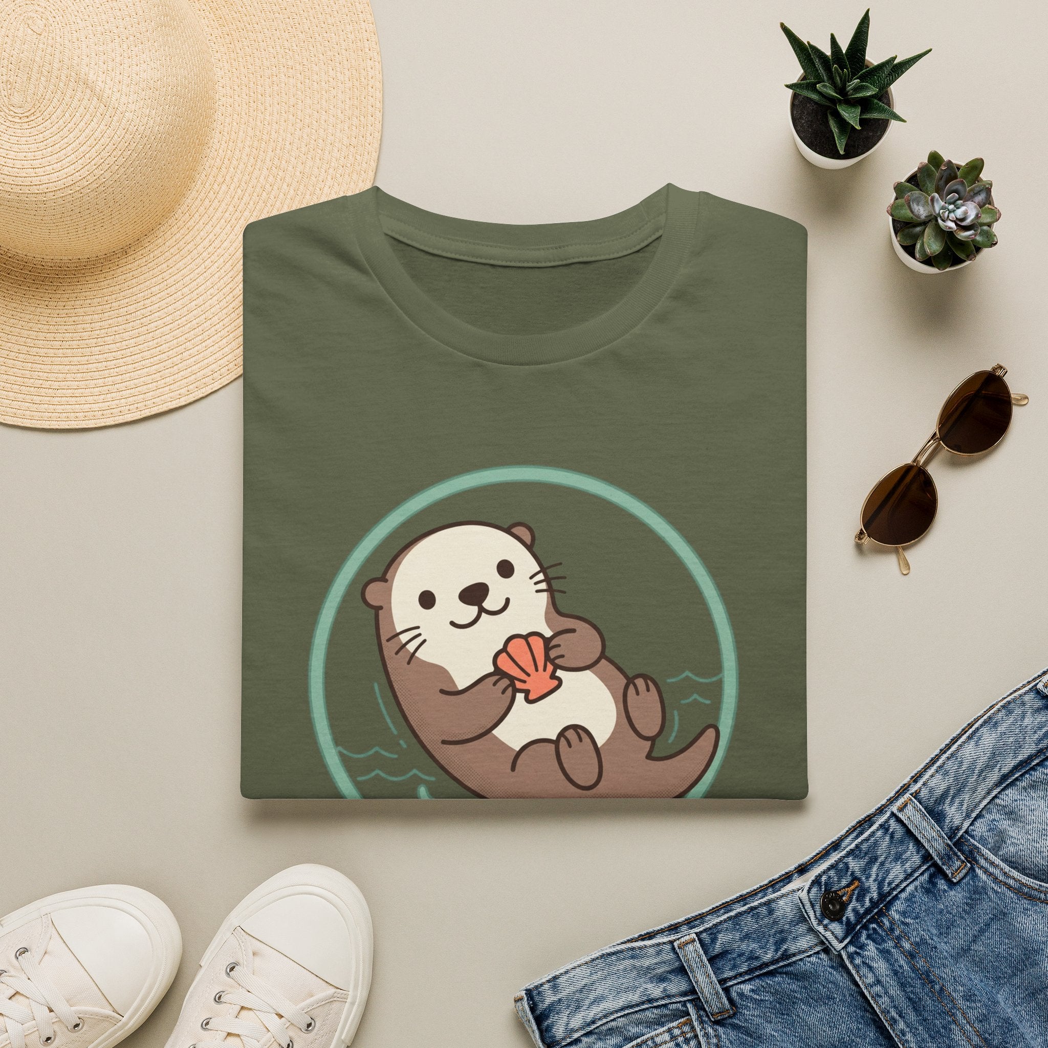 Happy Otter T-Shirt — Cute Sea Otter Graphic Tee