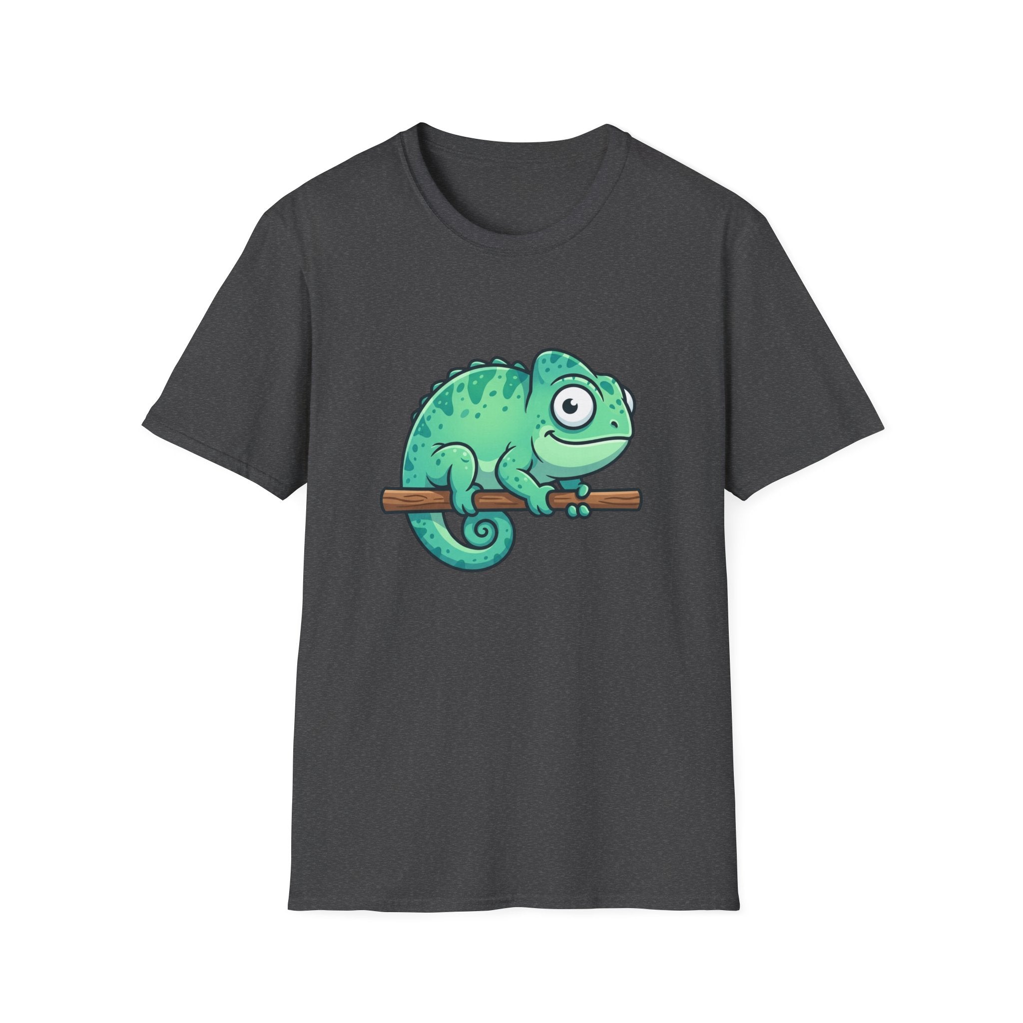 Charming Chameleon Tee — Cute Green Cartoon Lizard T-Shirt