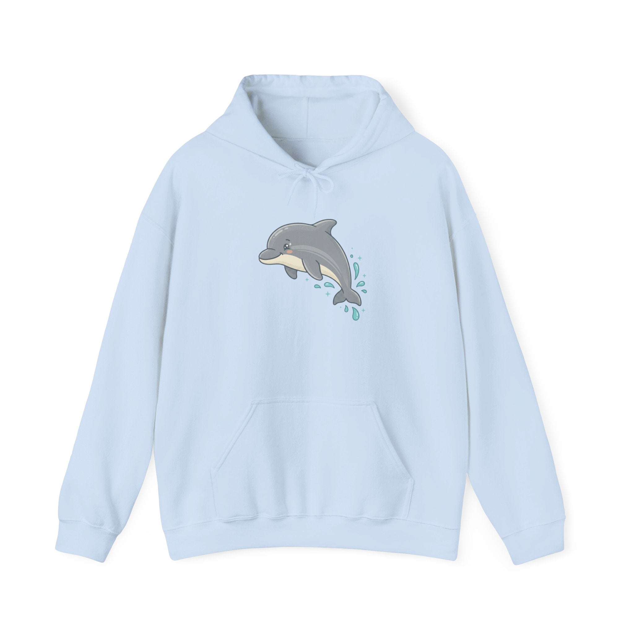 Dolphin Wave Hoodie — Cute Leaping Dolphin Graphic Pullover