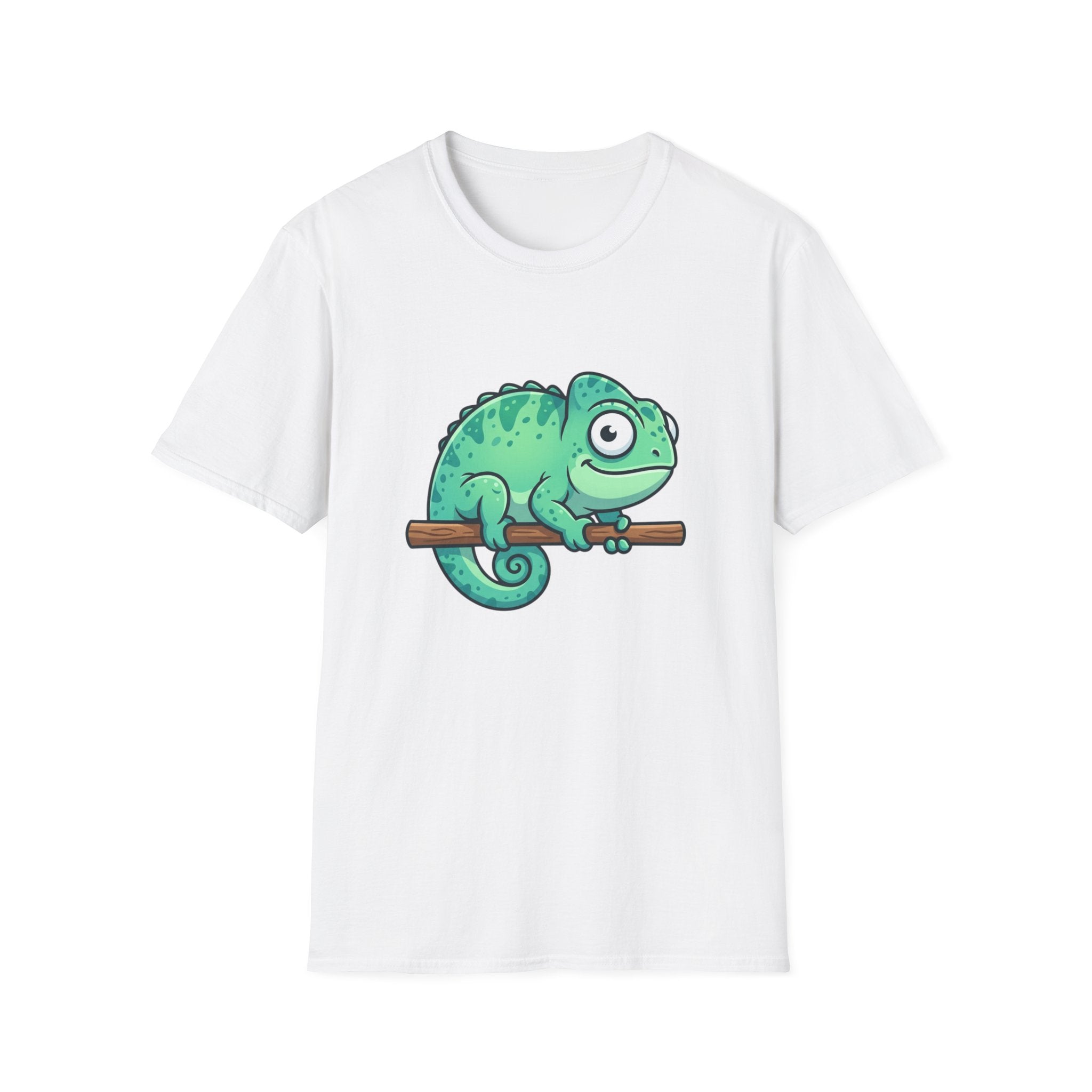Charming Chameleon Tee — Cute Green Cartoon Lizard T-Shirt