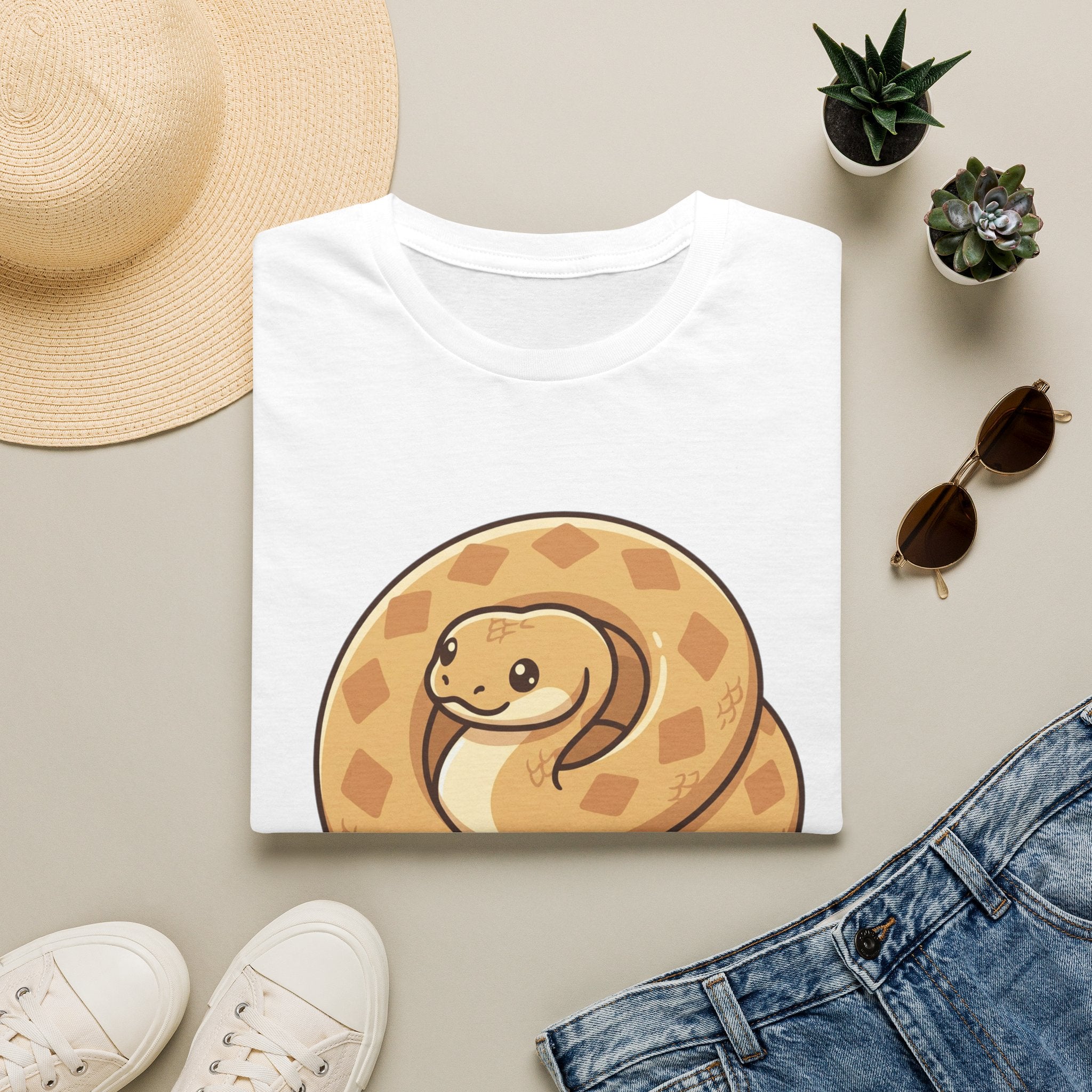 Cute Coiled Snake T-Shirt — Cartoon Gopher Snake Graphic Tee