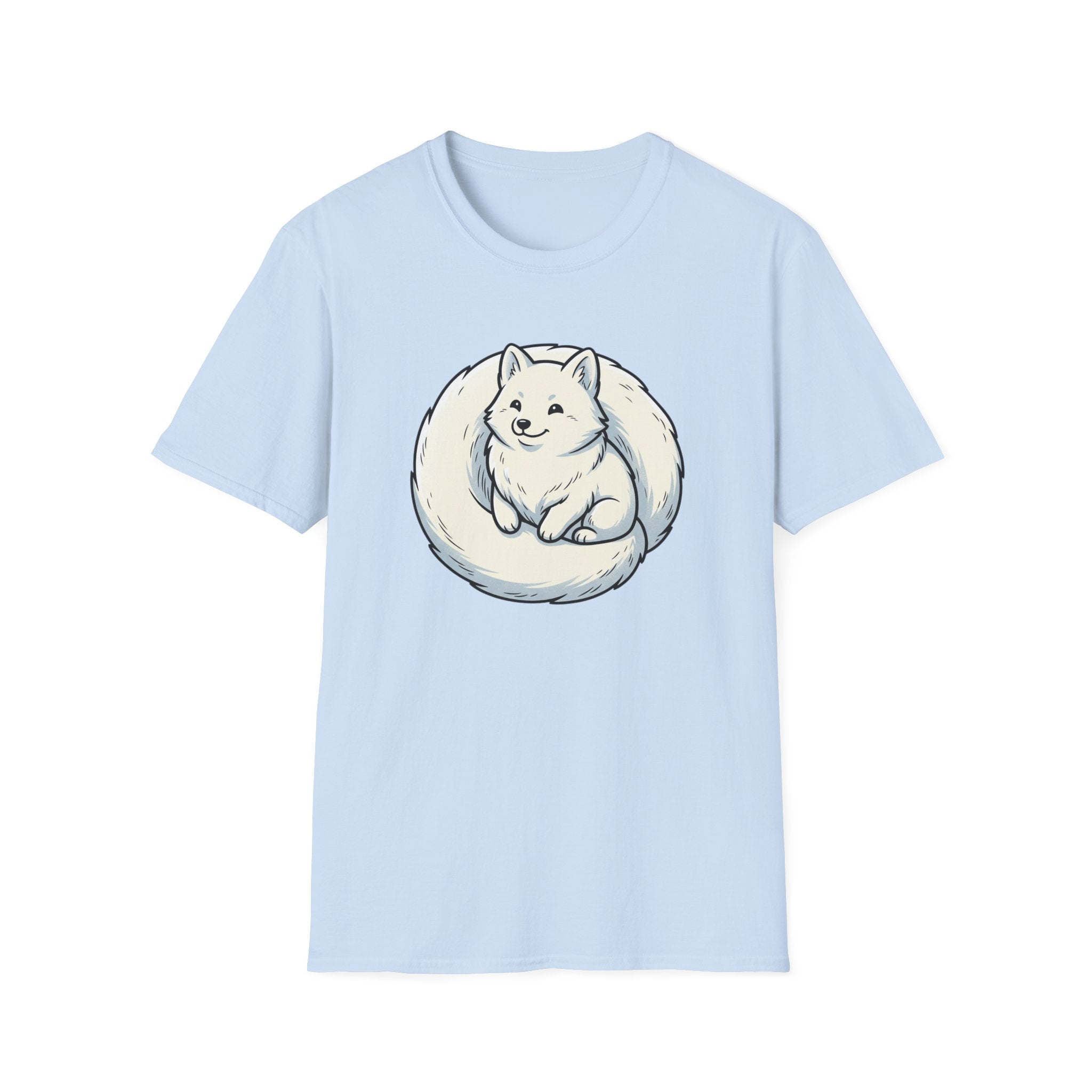 Arctic Fluff Fox T-Shirt — Cute White Fox Circle Illustration