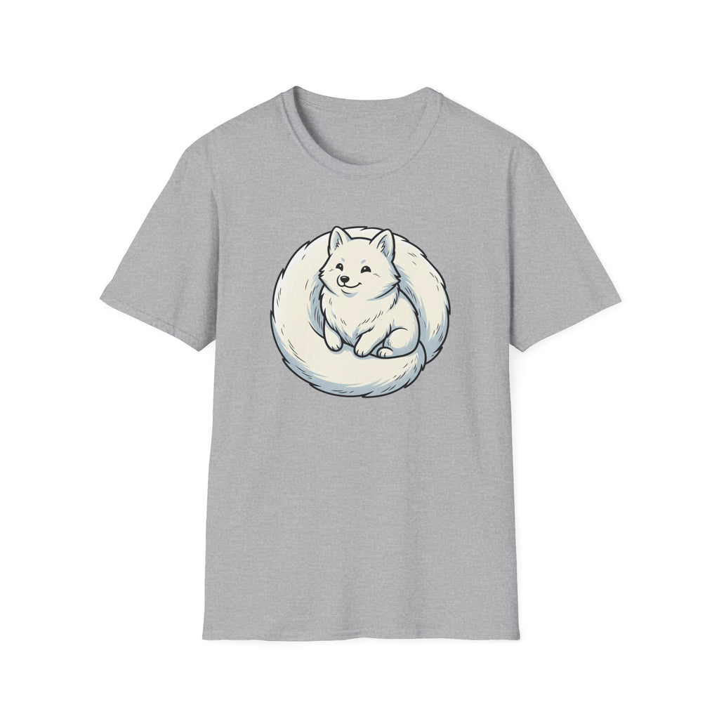 Arctic Fluff Fox T-Shirt — Cute White Fox Circle Illustration