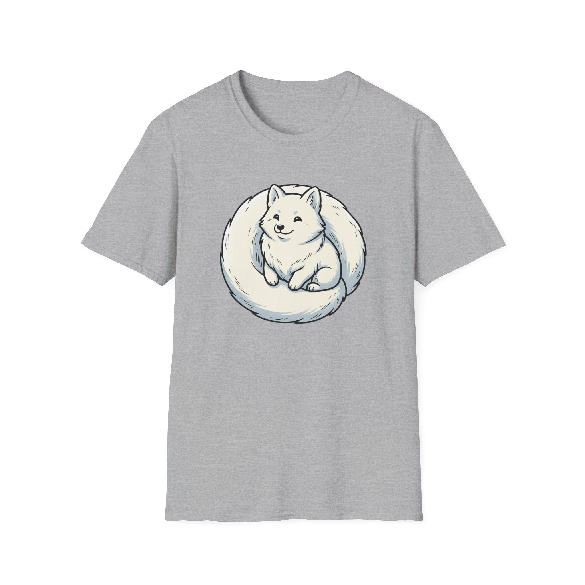 Arctic Fluff Fox T-Shirt — Cute White Fox Circle Illustration