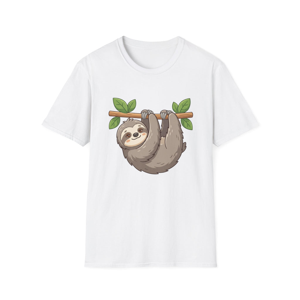 Sloth Hanging Cute Graphic T-Shirt — Relaxed Animal Tee