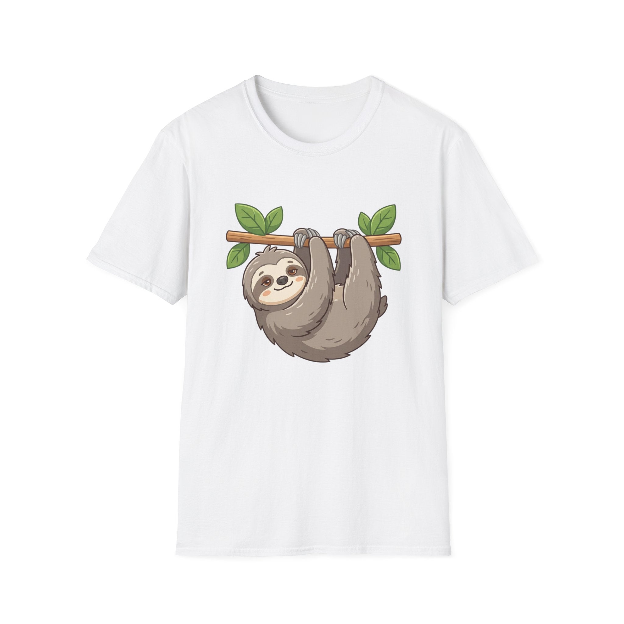 Sloth Hanging Cute Graphic T-Shirt — Relaxed Animal Tee