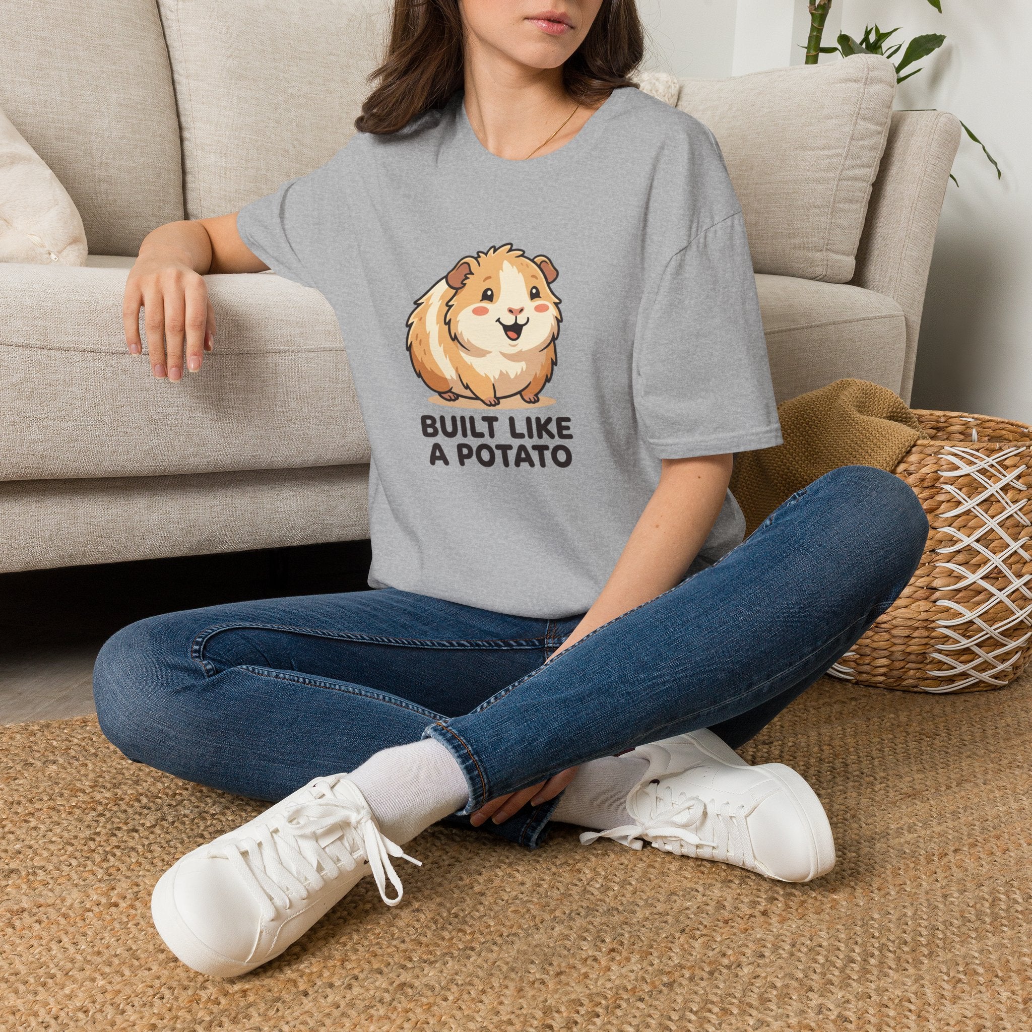 Cute Guinea Pig 'Built Like a Potato' Graphic Tee