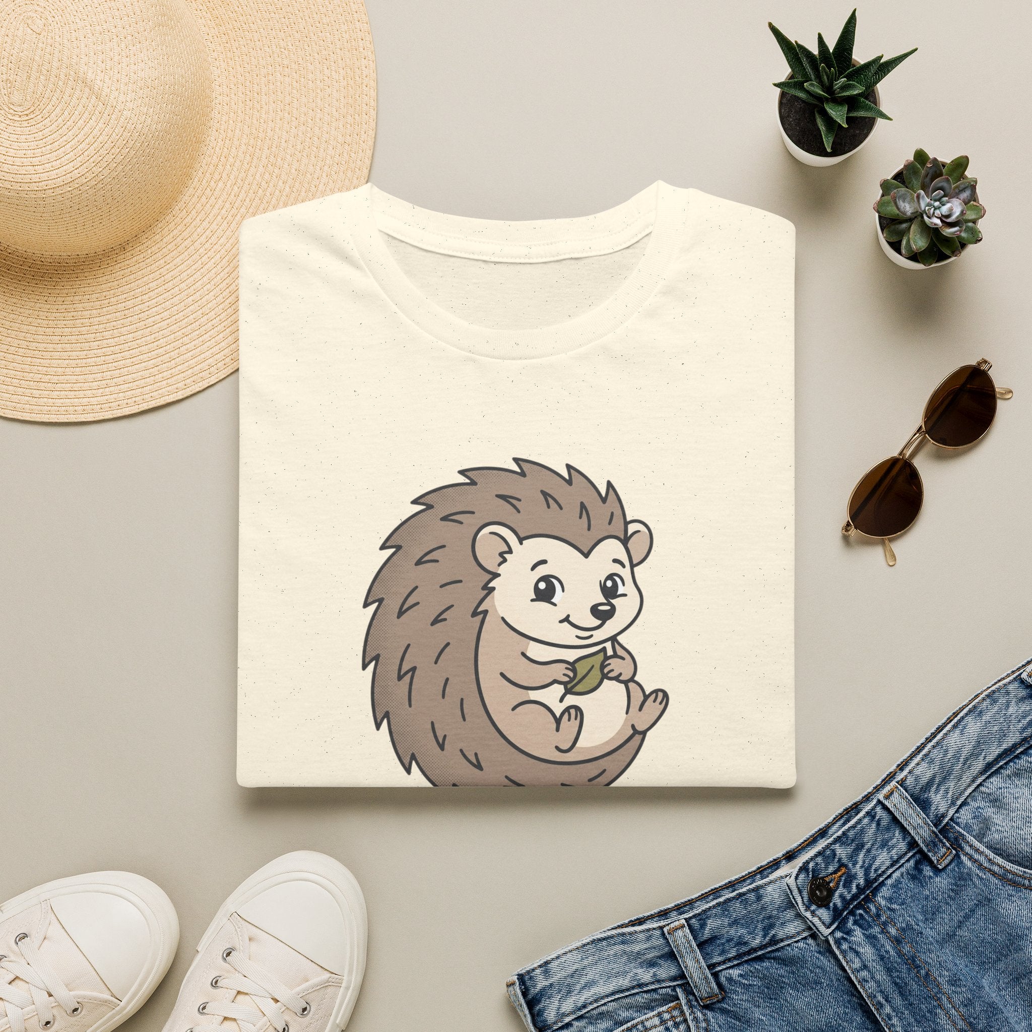 Hedgehog Cute Cartoon T-Shirt — Adorable Woodland Animal Tee