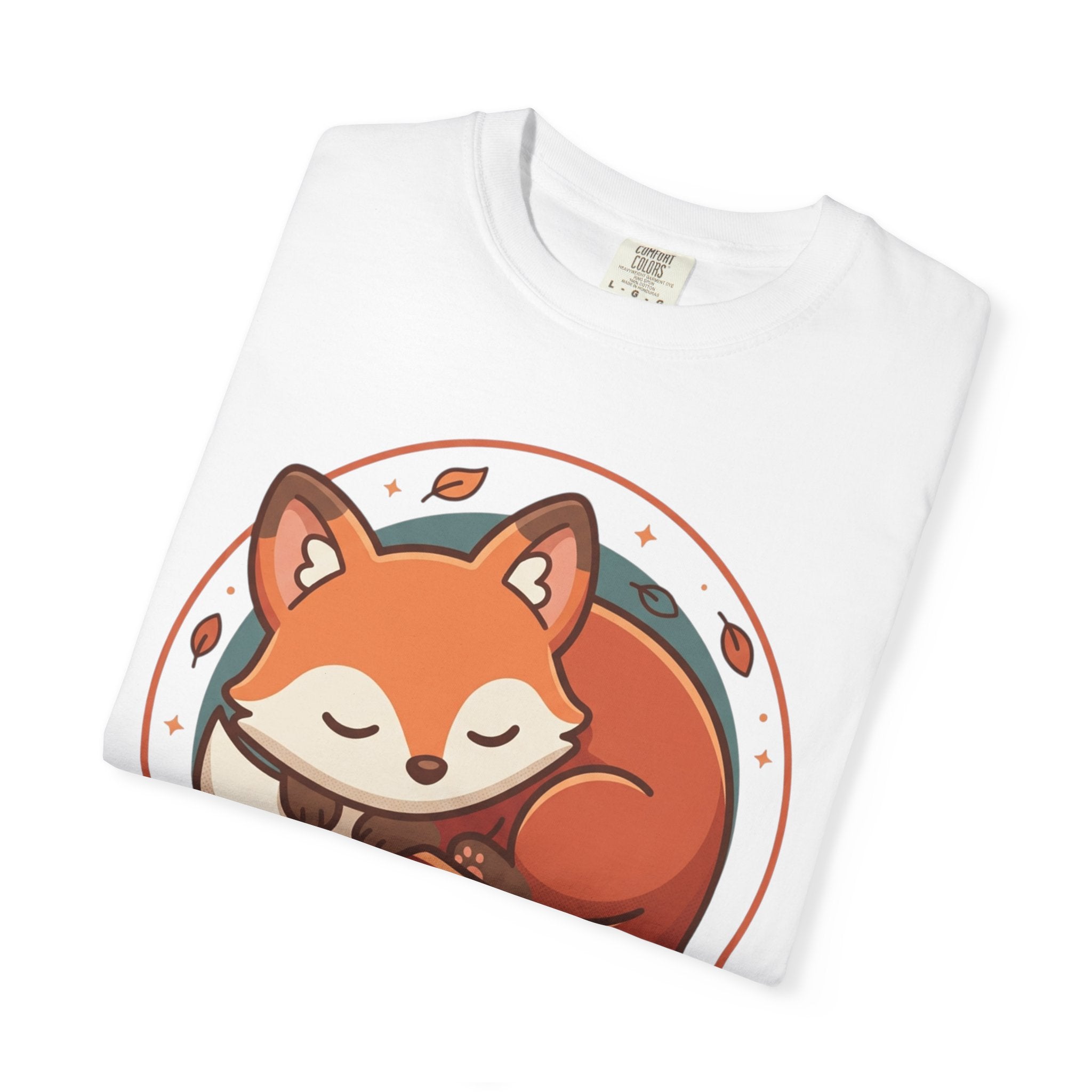 Sleeping Fox T-Shirt — Cute Woodland Fox Circle Graphic Tee