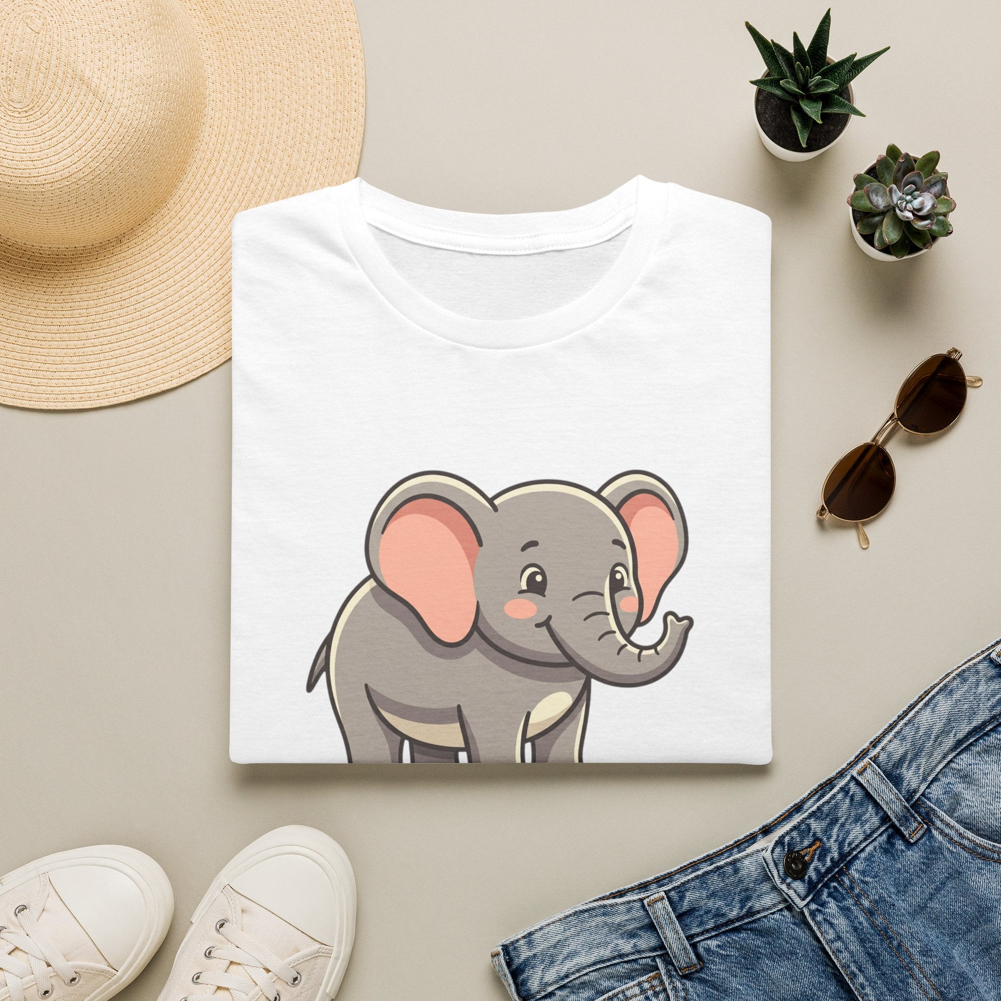 Cute Baby Elephant T-Shirt — Adorable Cartoon Graphic Tee for Kids & Animal Lovers