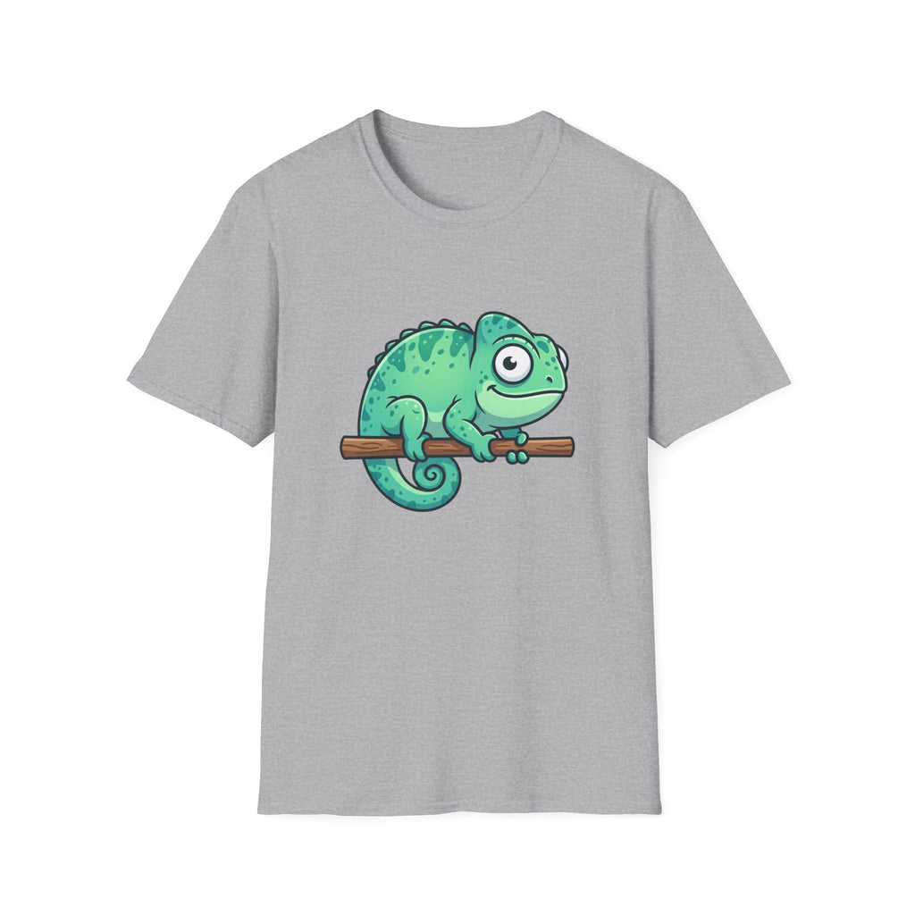 Charming Chameleon Tee — Cute Green Cartoon Lizard T-Shirt
