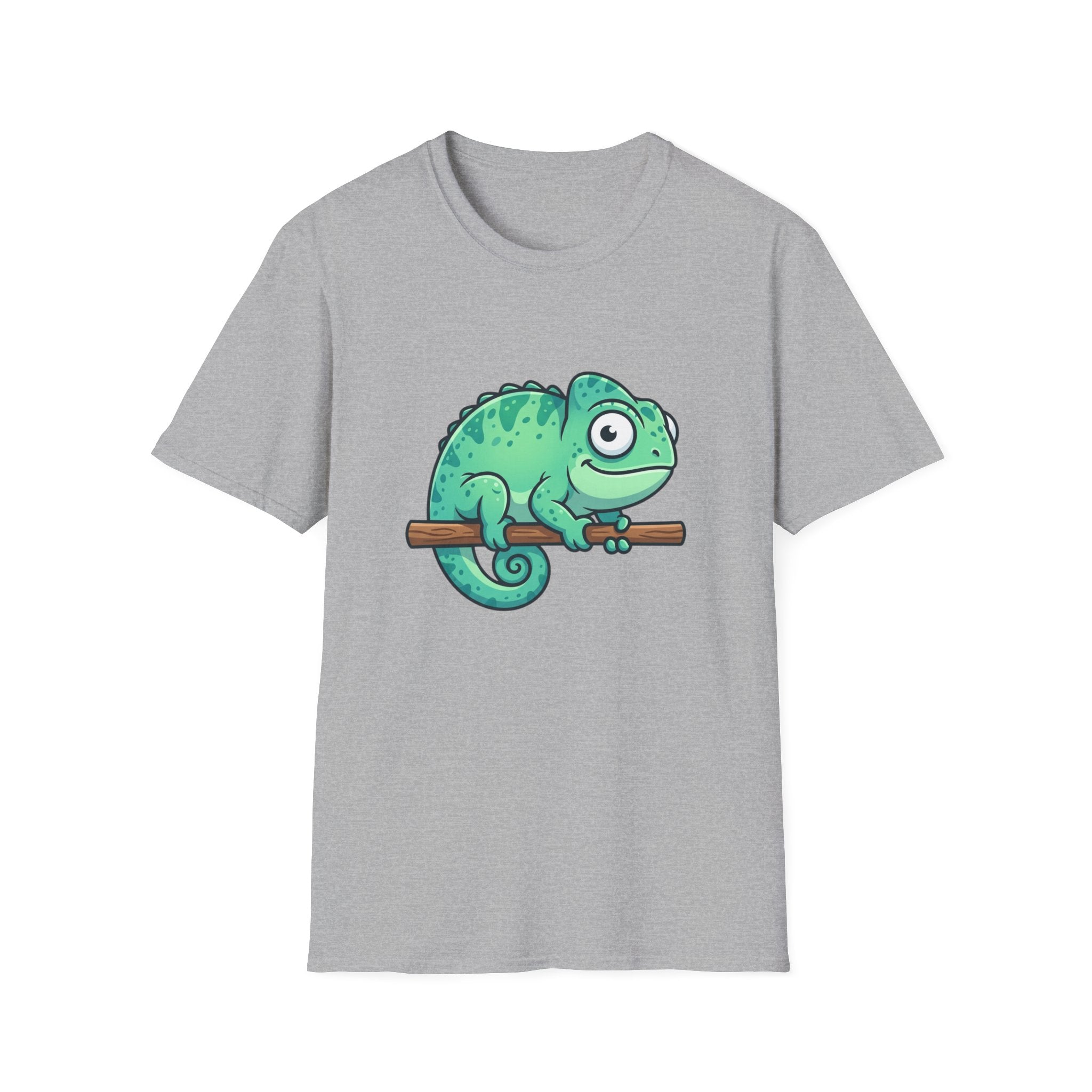 Charming Chameleon Tee — Cute Green Cartoon Lizard T-Shirt