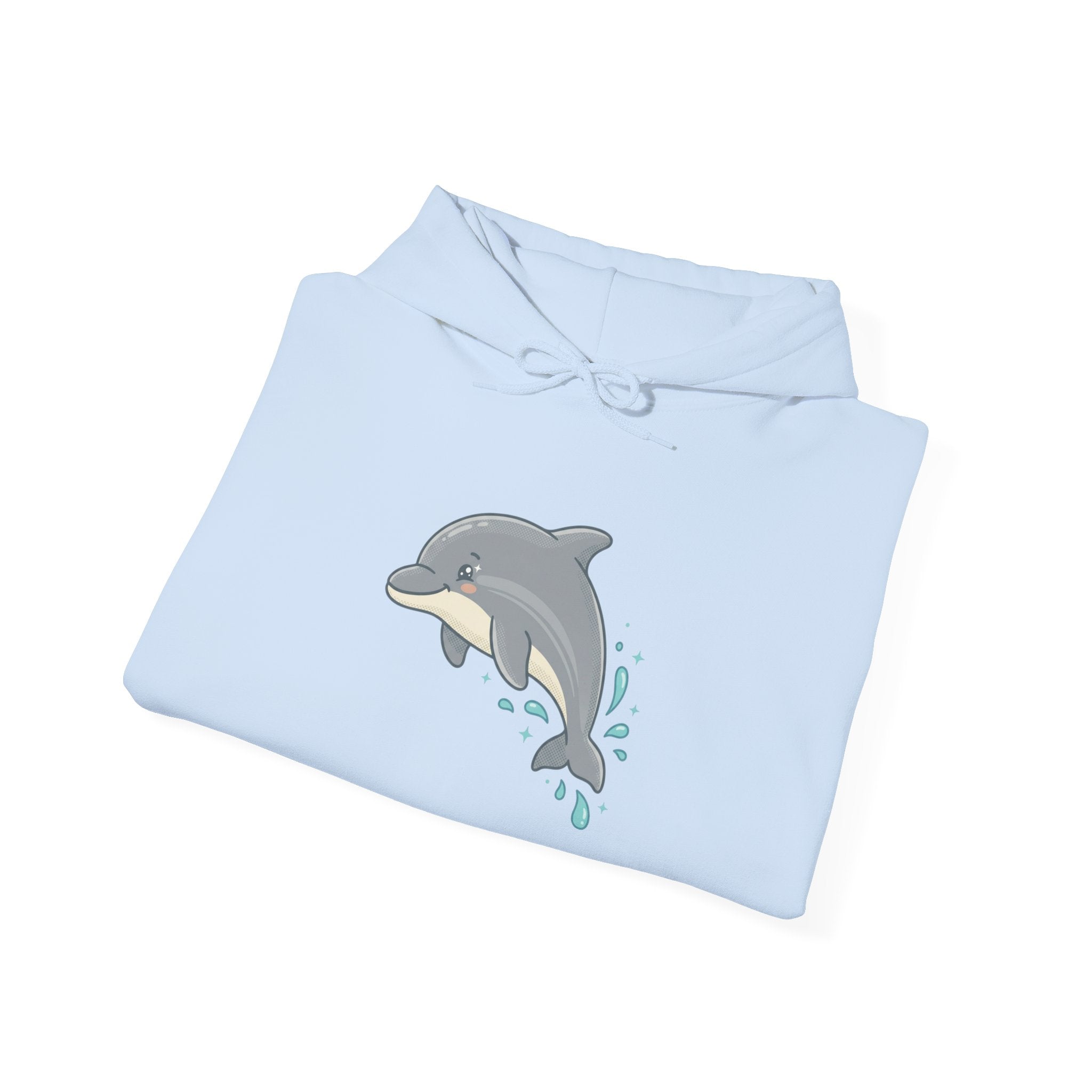 Dolphin Wave Hoodie — Cute Leaping Dolphin Graphic Pullover