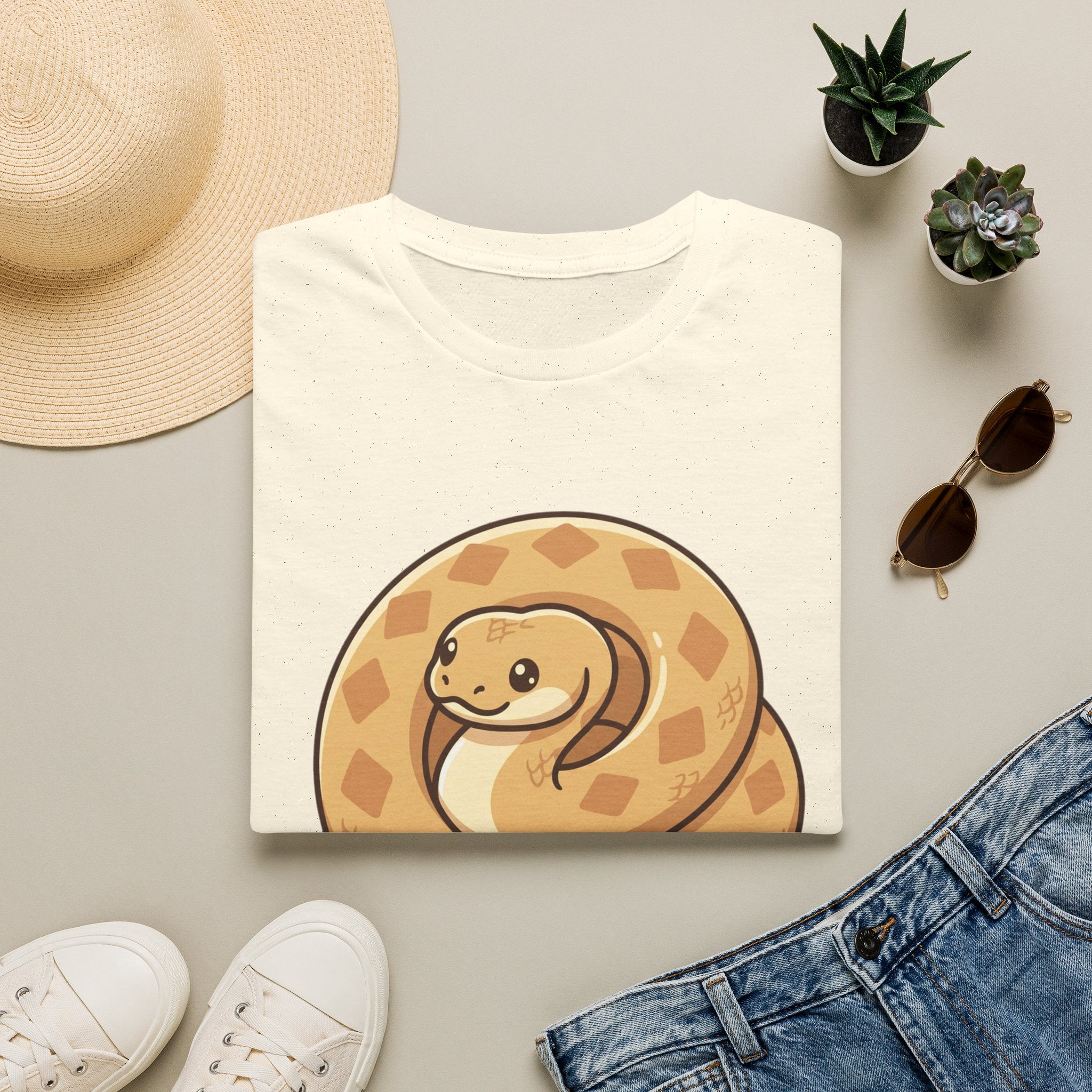 Cute Coiled Snake T-Shirt — Cartoon Gopher Snake Graphic Tee