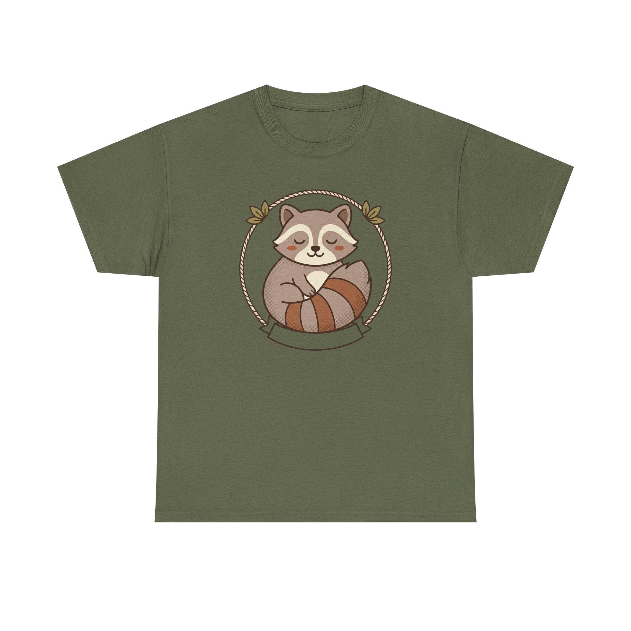 Raccoon Cute Cartoon Tee — Adorable Forest Animal Graphic T-Shirt