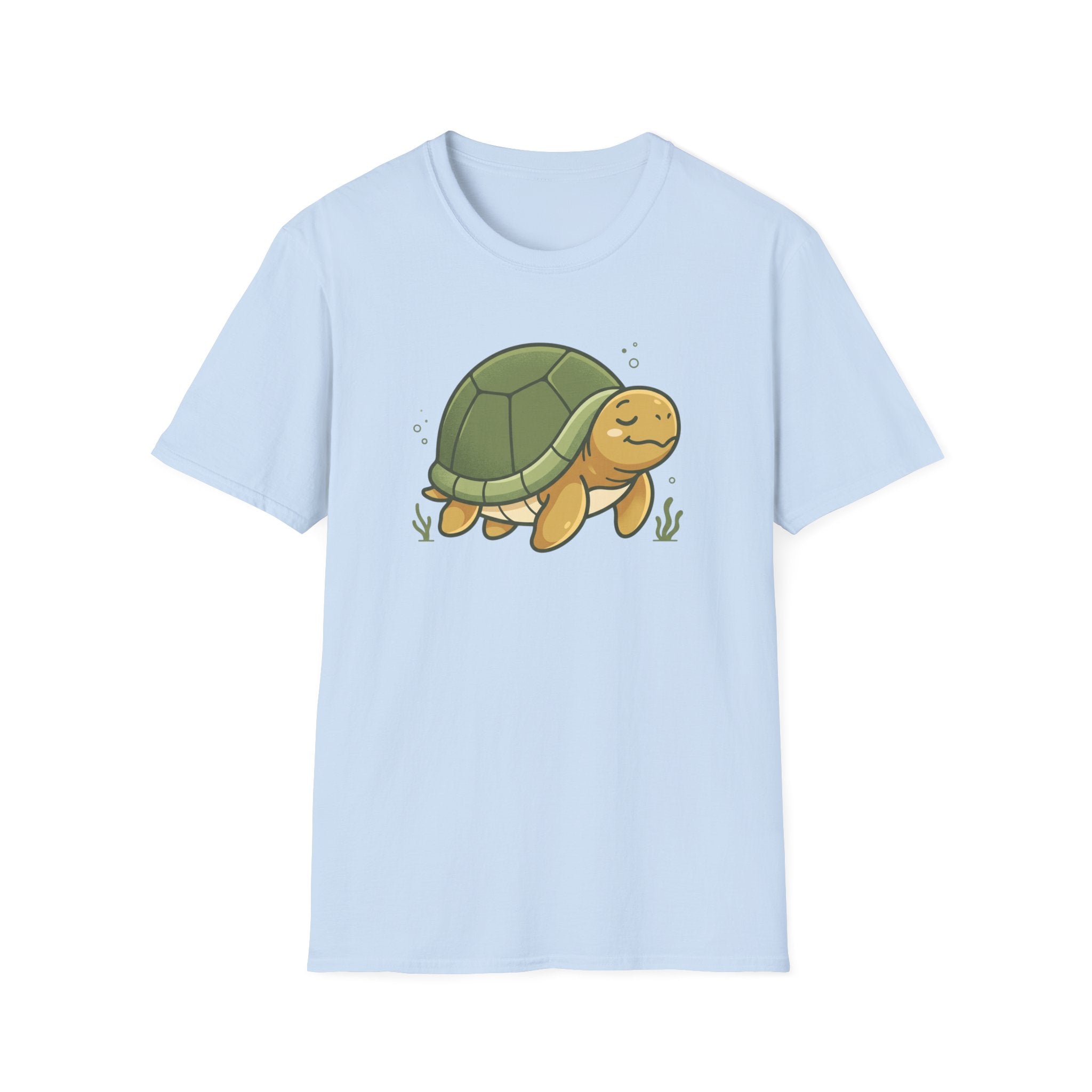 Cute Cartoon Turtle T-Shirt — Relaxed Sea Turtle Graphic Tee