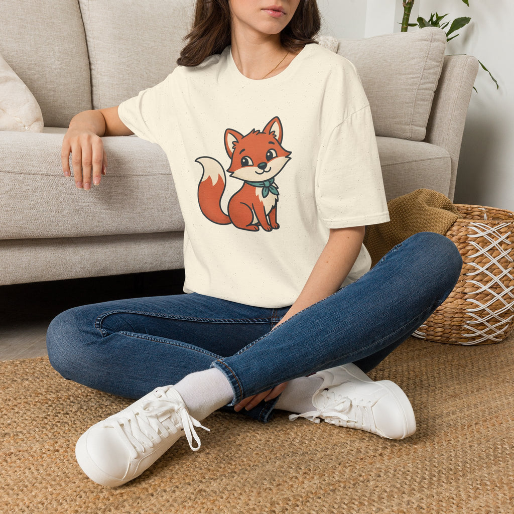 Fox Cartoon T‑Shirt — Cute Red Fox Graphic Tee for Kids & Adults