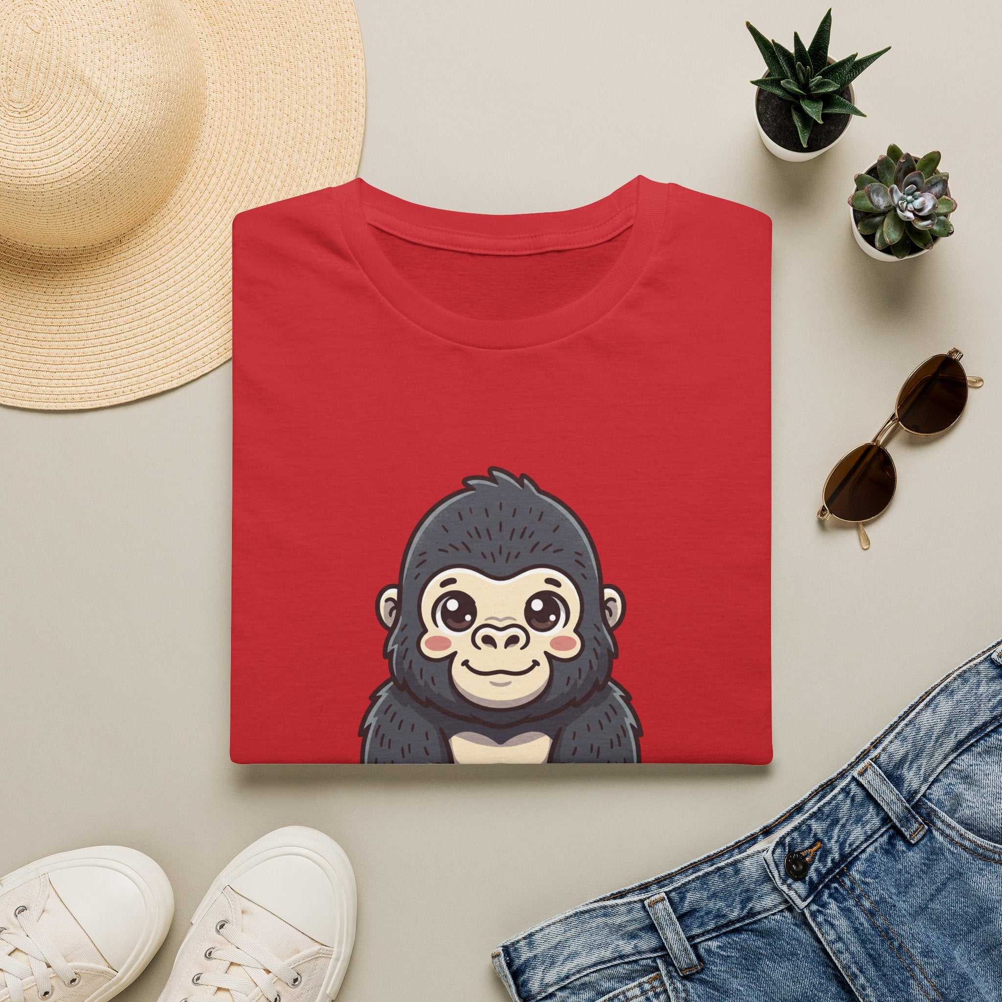 Cute Baby Gorilla T-Shirt — Adorable Cartoon Ape Tee for Animal Lovers