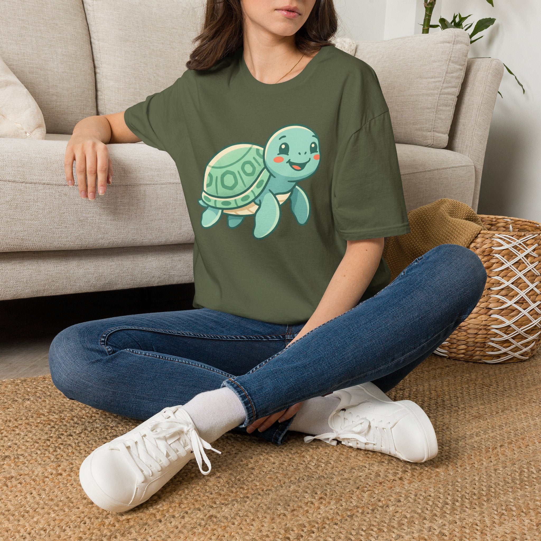 Cute Baby Turtle T-Shirt – Smiling Sea Turtle Graphic Tee for Kids & Turtle Lovers