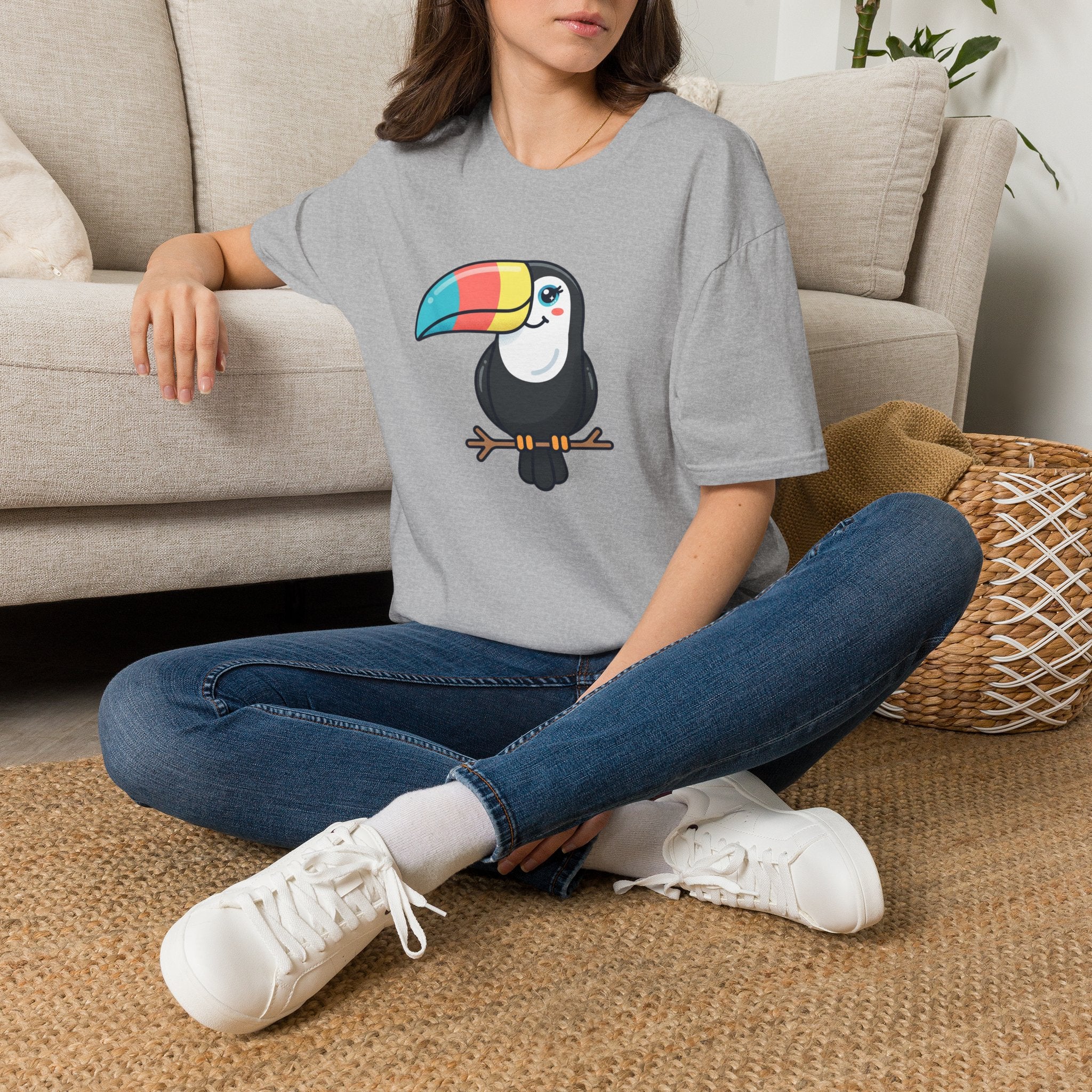 Toucan Cartoon T-Shirt — Cute Rainbow Beak Tropical Tee