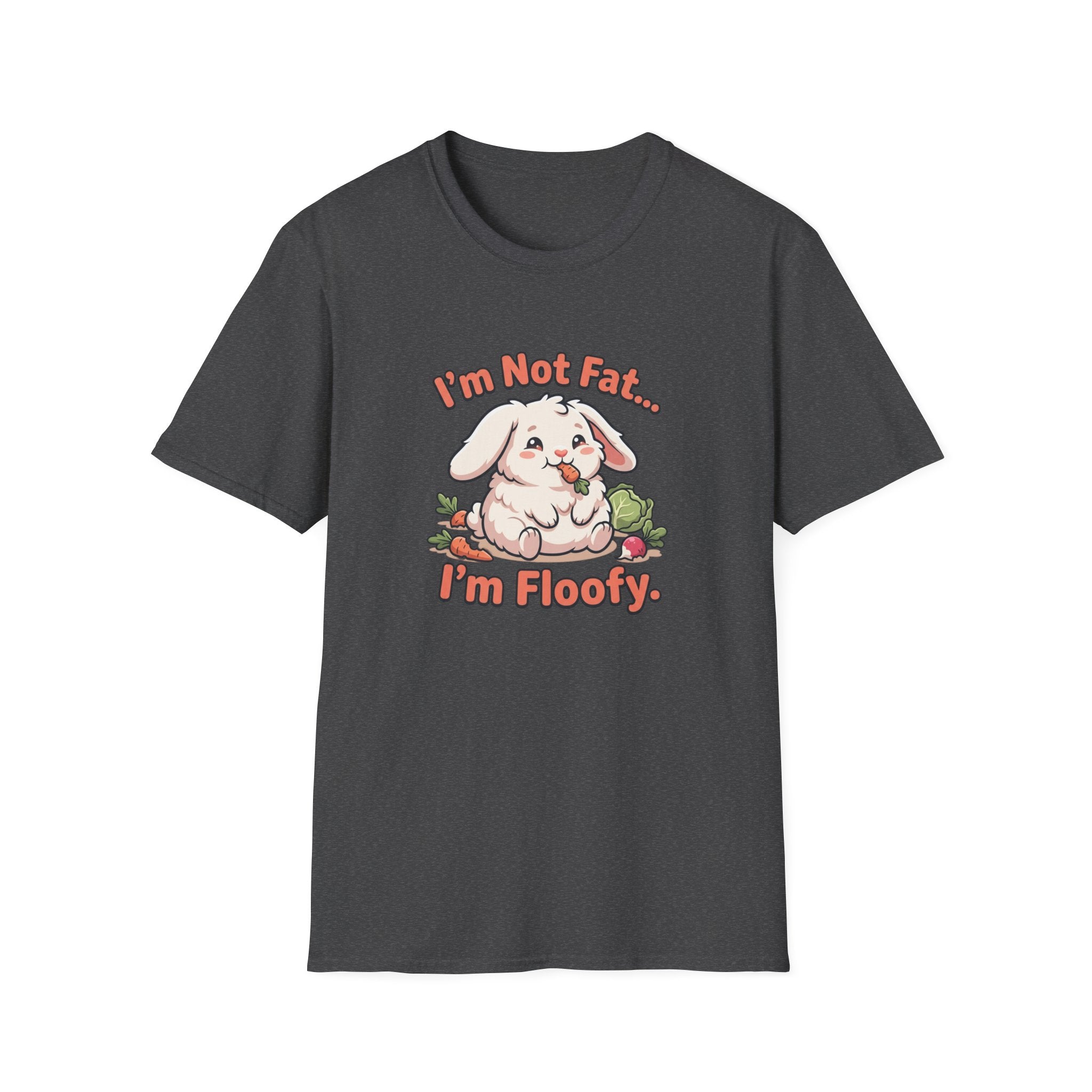 Cute Bunny T-Shirt – "I'm Not Fat... I'm Floofy" Funny Graphic Tee for Animal Lovers