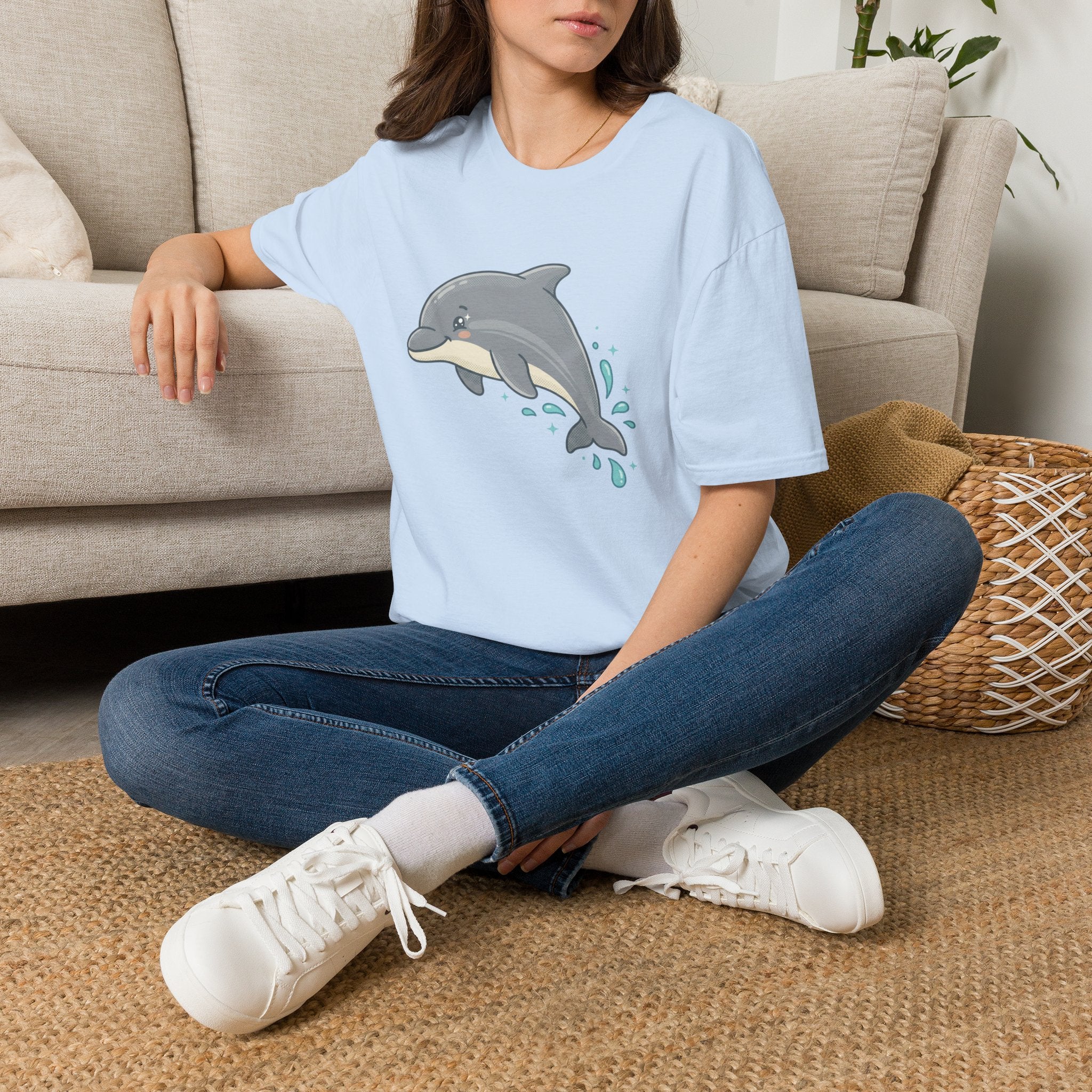 Dolphin Cute Graphic T-Shirt — Playful Jumping Dolphin Tee